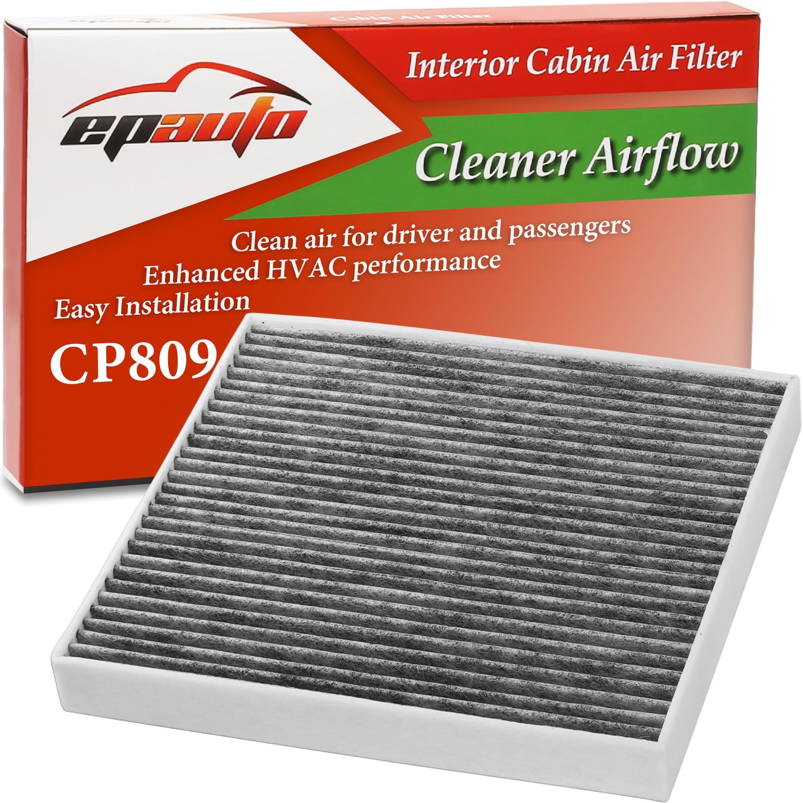 EPAuto CP809 (CF11809) Cabin Air Filter Replacement for 9″ x 9.8″ x 1.2″