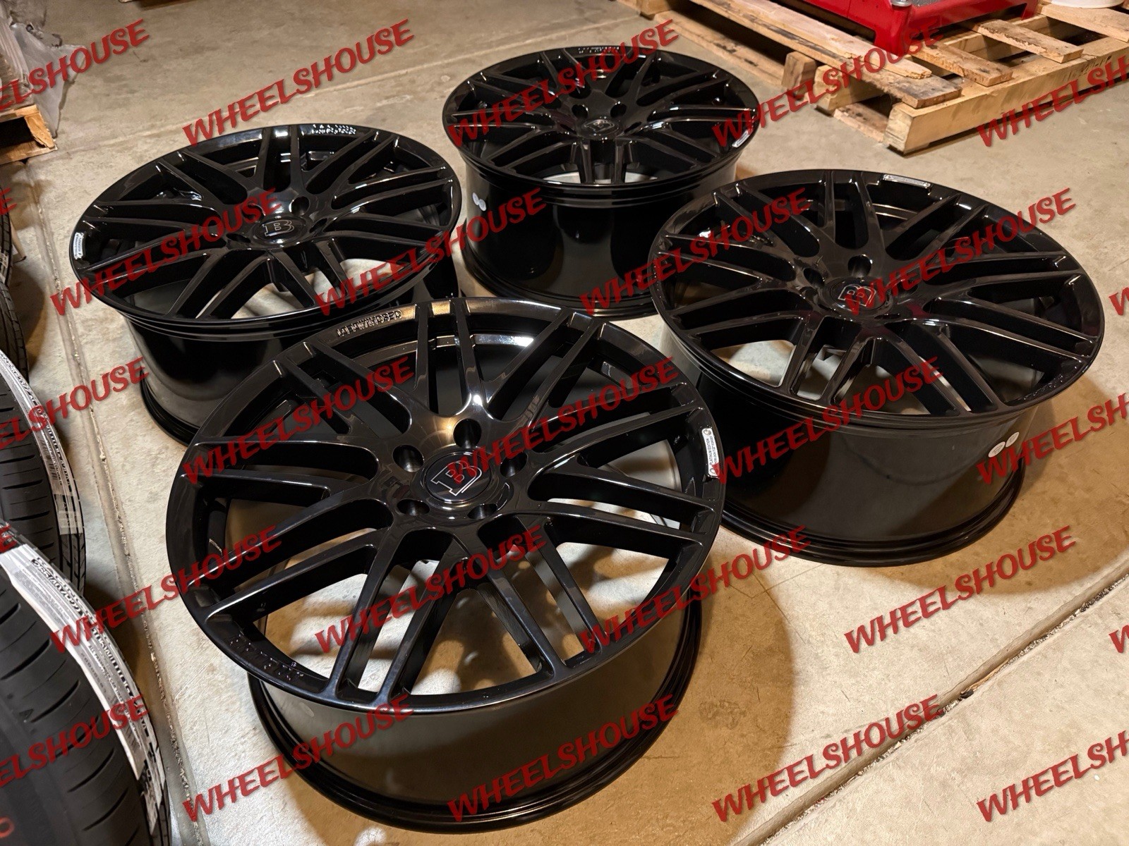 22×10 BRABUS WHEELS GLOSS BLACK RIMS 5×130 G WAGON G500 G550 G55 G63 FULL SET