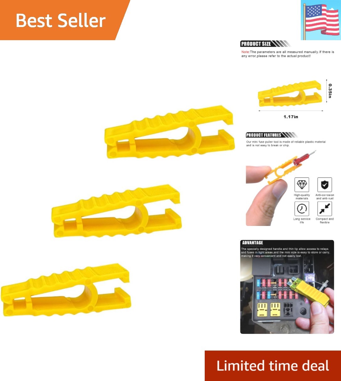 Fuse Puller Tool, Extraction Tool, Plastic Fuses Remover, Maintenance Accesso…