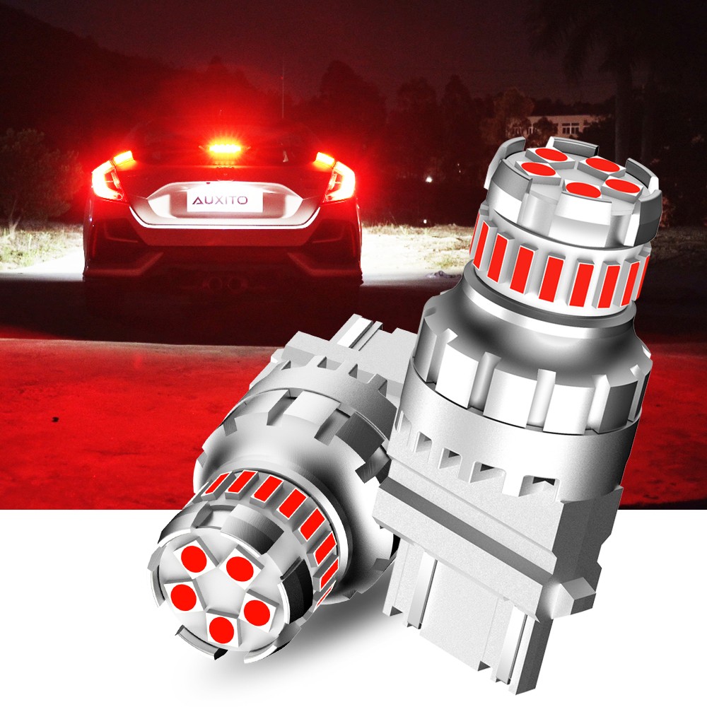 For Ram CANBUS 3157 Red LED Tail Brake Light 3156 3056 Tail Light Bulb AUXITO 2X