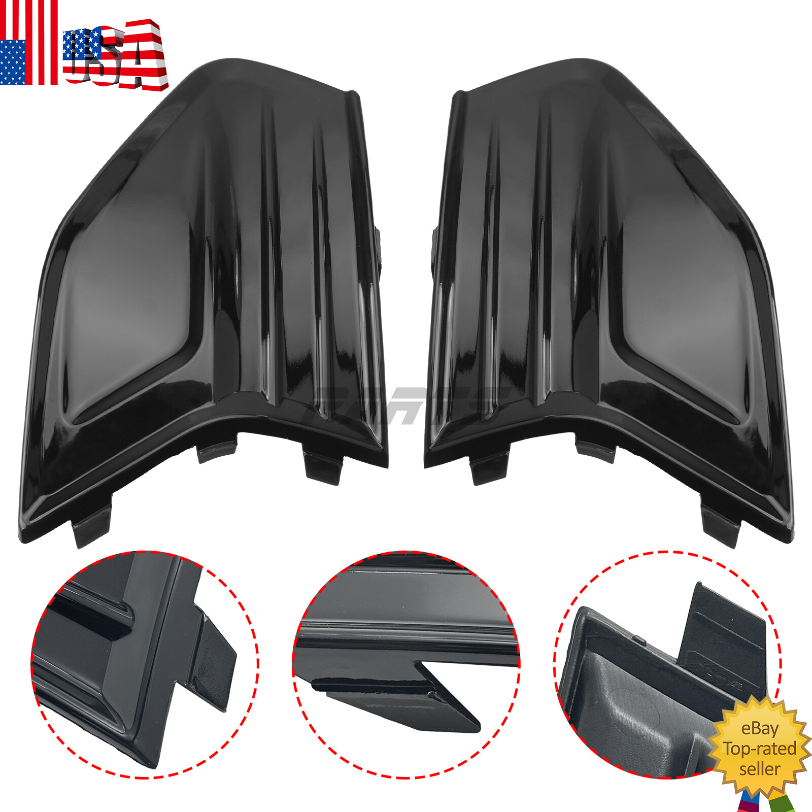 Front Bumper Insert Fog Light Cover Left+Right Fits For 2019-2020 Ford Fusion