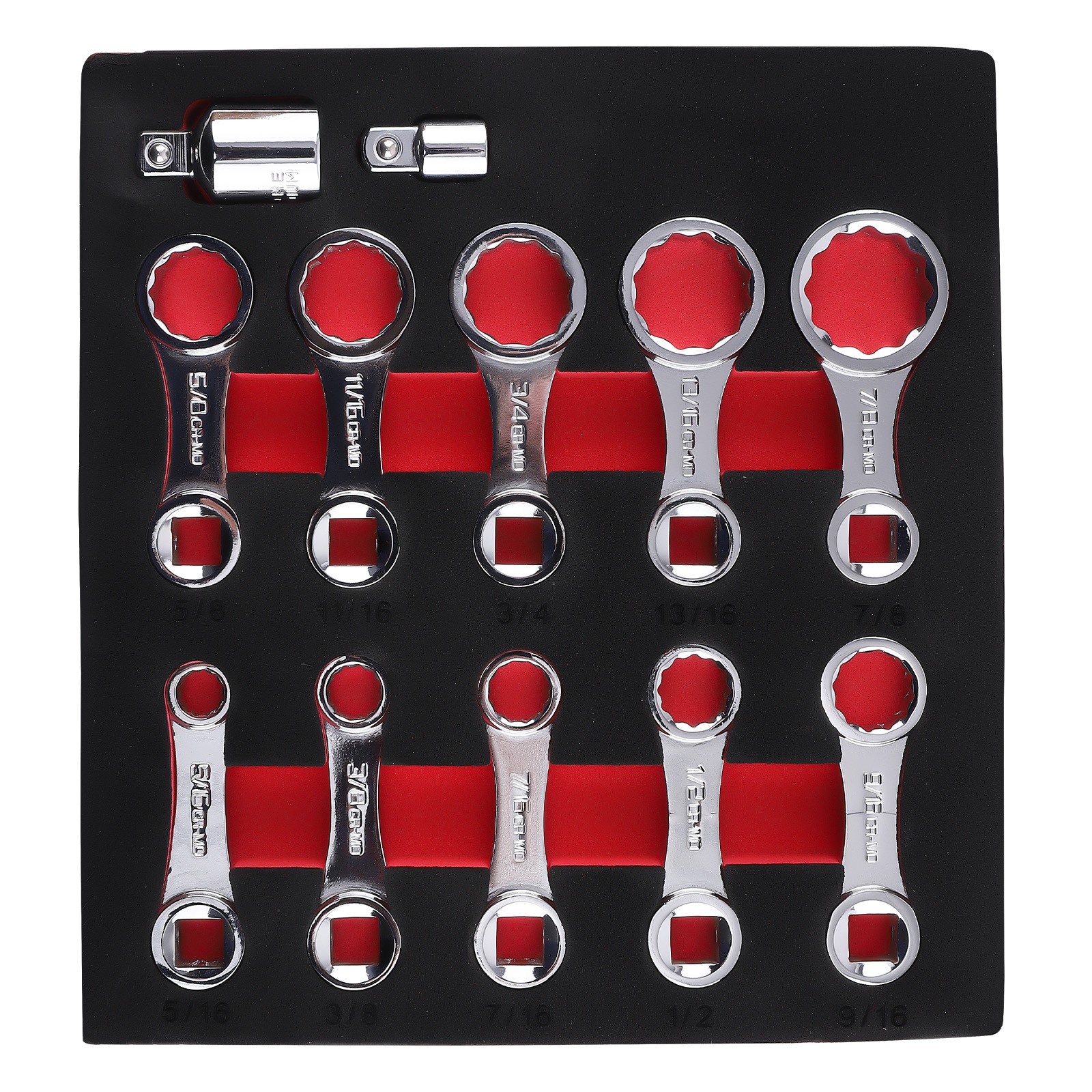 12PCS 3/8″ Drive Torque Adapter Extension Set SAE 12-Point Socket 5/16″-1″