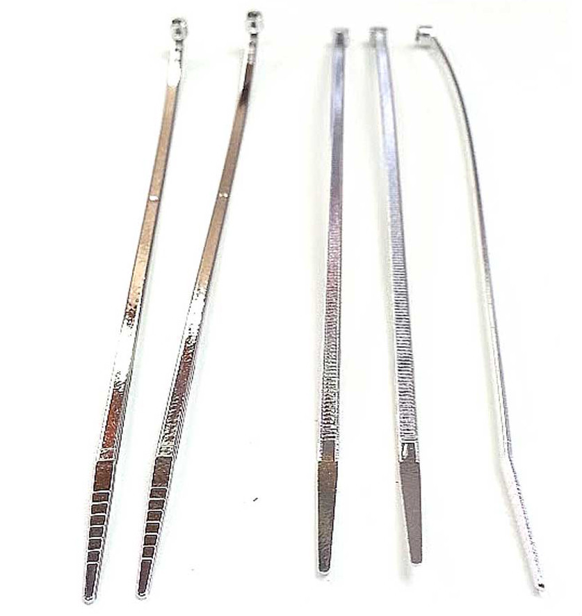 5 Show Chrome 6″ Cable Zip Ties for Custom Wire Motorcycle Car Hotrod Ratrod