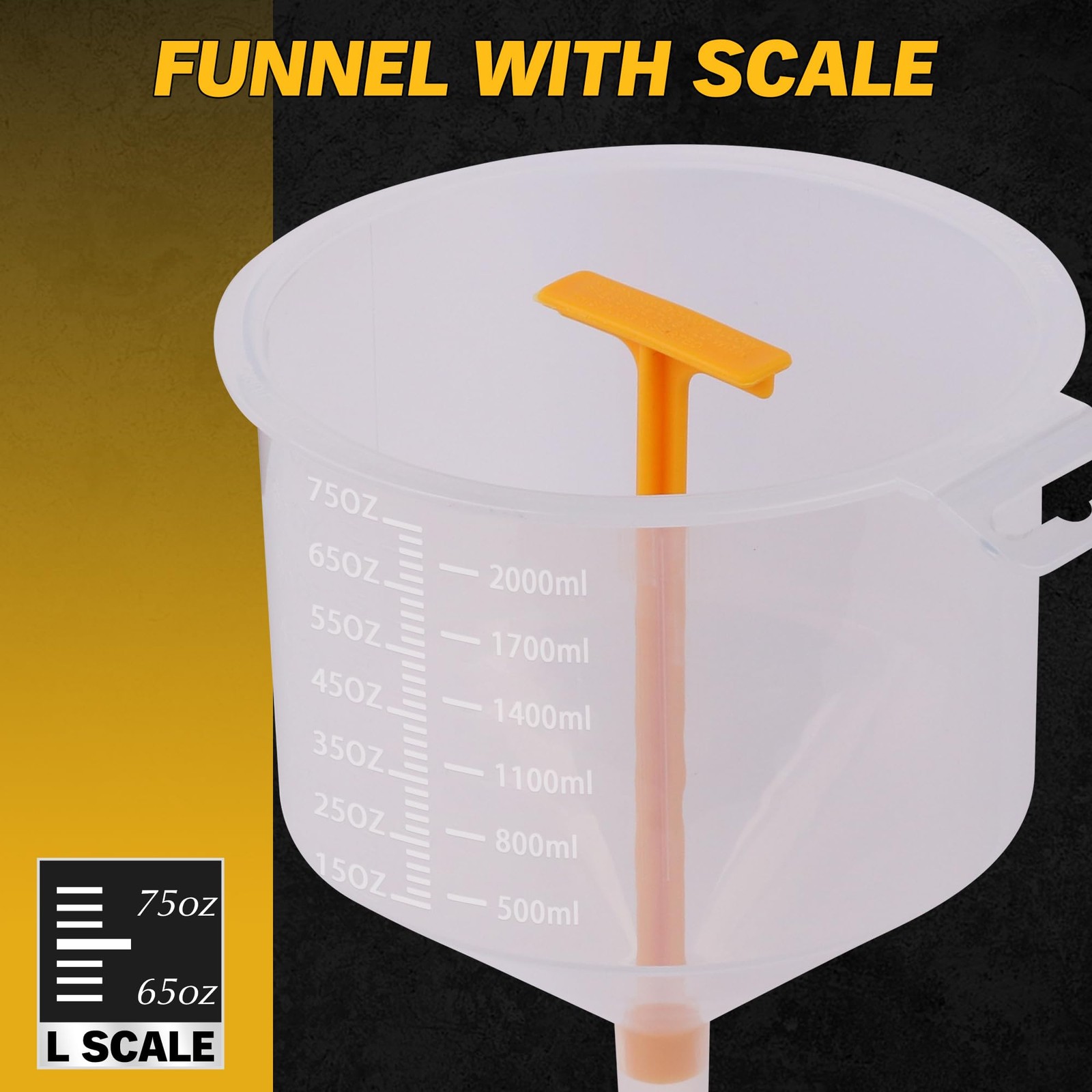 ELEAD No-Spill Coolant Funnel Kit – 19-Piece Radiator yellow and transparent