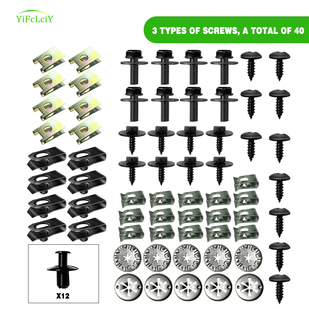 80pcs For Toyota Engine Splash Fastener Fender Liner Body Bolts U-nut Clips