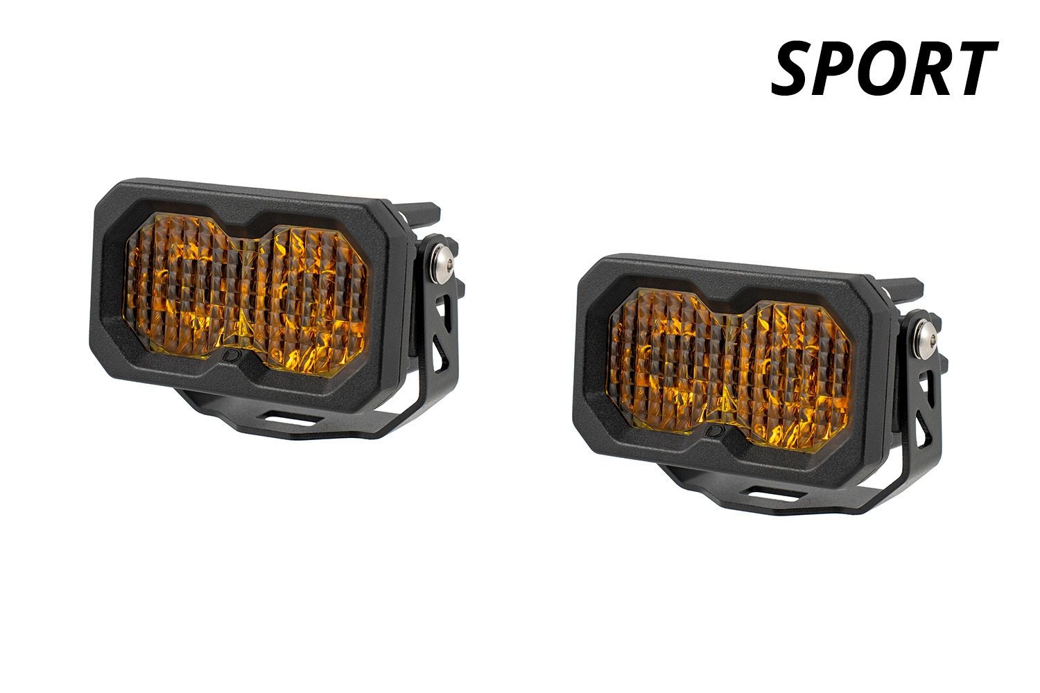 Diode Dynamics C2 2.0 Yellow Pro LED Pod Combo Optic w/Amber Backlighting pair