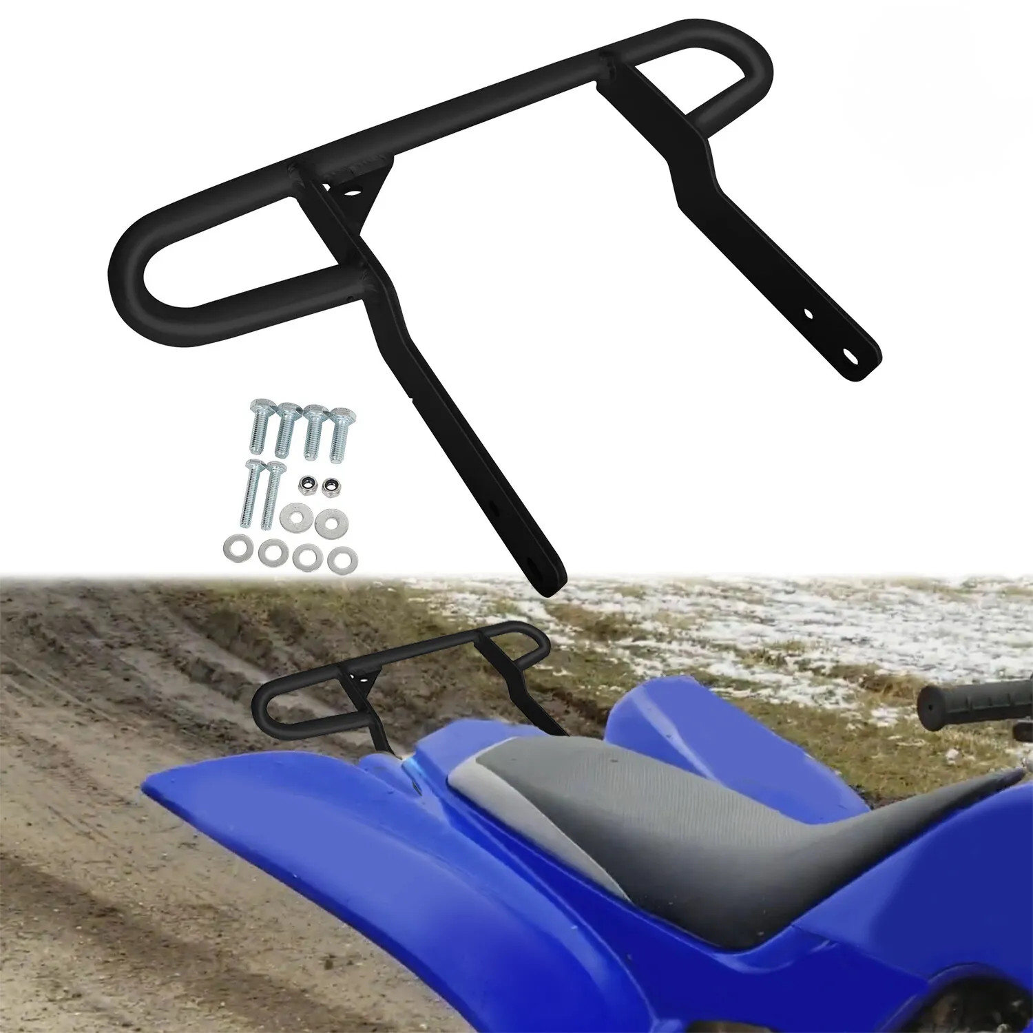 Aluminum Rear Wide Grab Bar Bumper For ATV Quad Yamaha Raptor 660 660R all years
