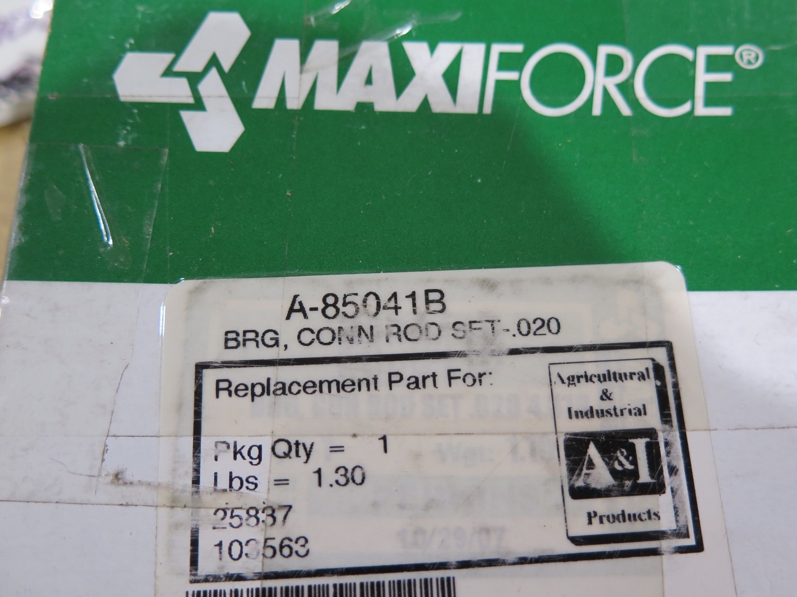 Maxiforce A-85041B .020 Connecting Rod Bearing Ser for John Deere NOS (3A1-1-1)
