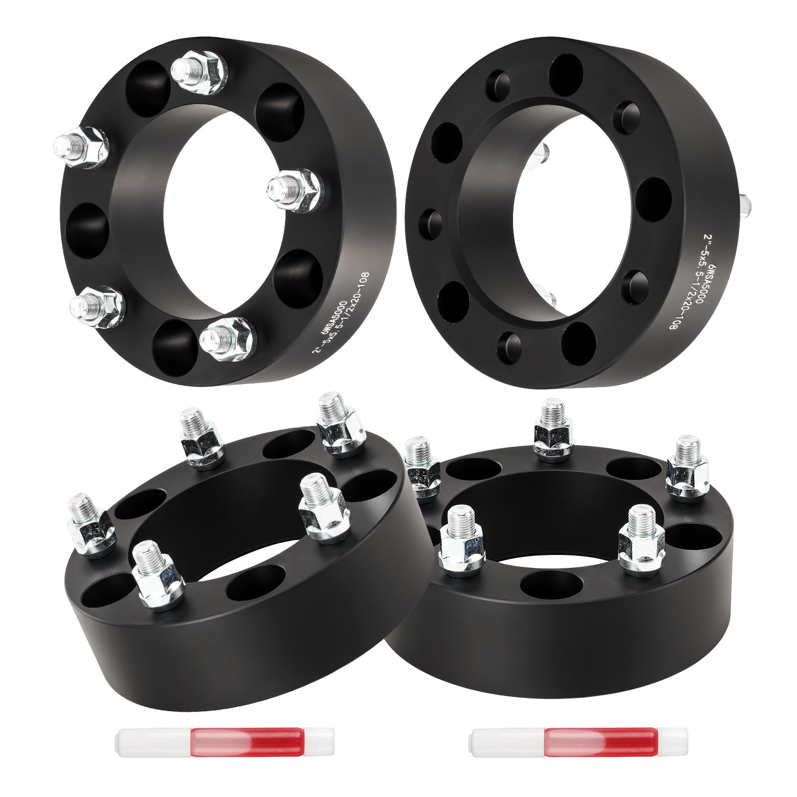 4x Wheel Spacers 2″ 5×5.5″ 108mm 1/2″x20 Fits 75-96 Ford F-150/66-96 Ford Bronco
