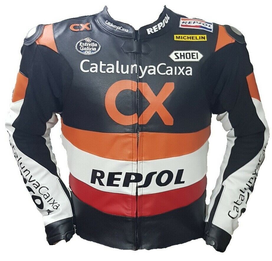 Honda Repsol Motorbike Leather Jacket In Pure Cow Hide/5 Ce Approved Armours