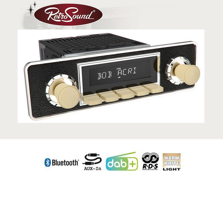 RETROSOUND RSD-IVORY-1DAB-1 Bluetooth 1-DIN DAB Car Stereo Vintage US Cars