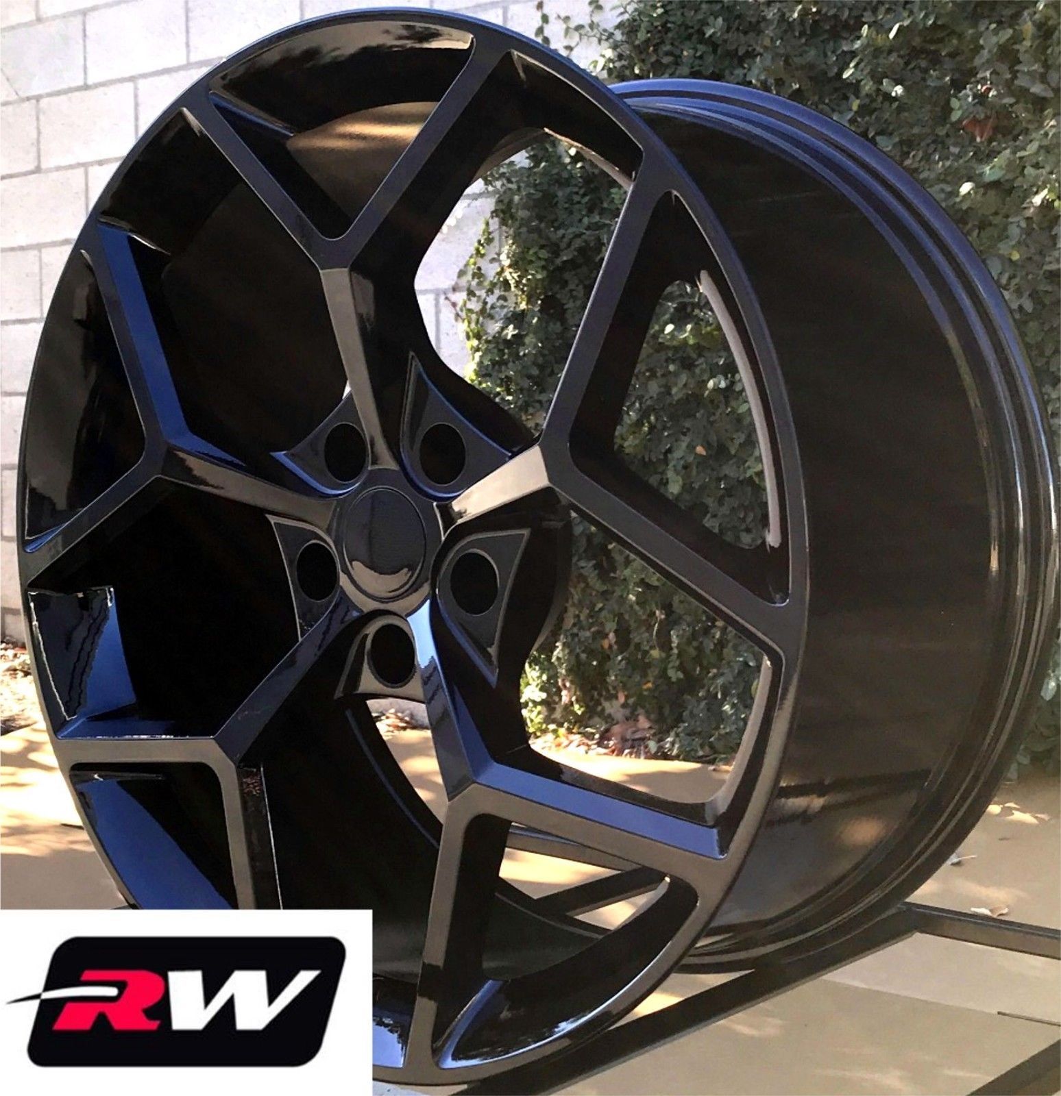 (2) 20 x9″ (2) 20 x10″ inch Chevy Camaro Z28 OEM Replica Wheels Gloss Black Rims