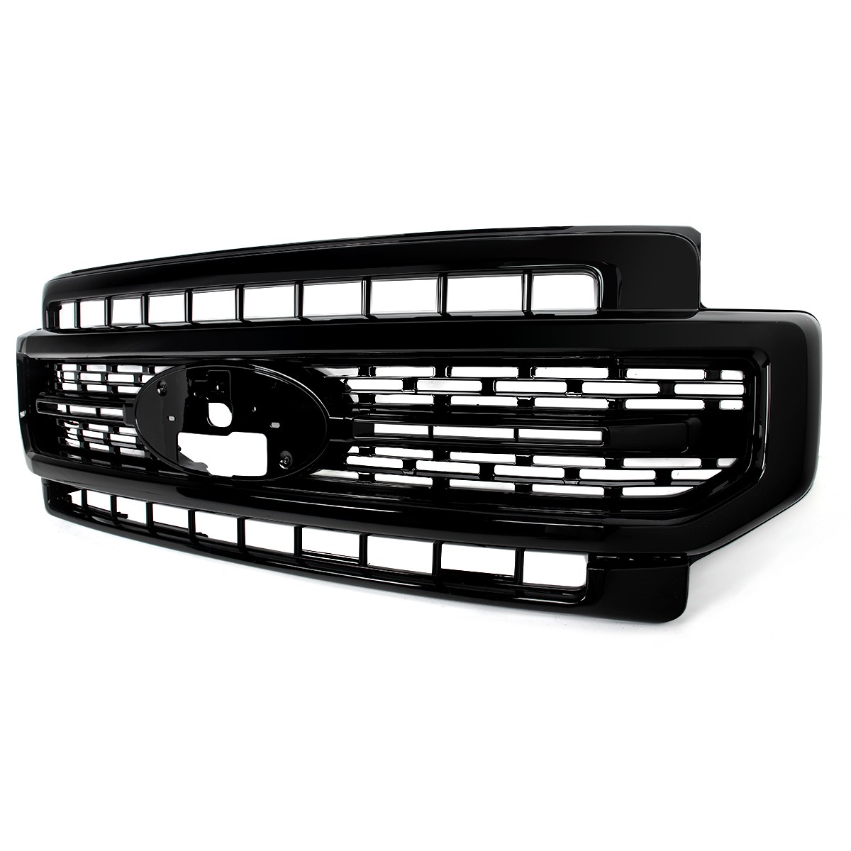 Gloss Black Front Bumper Grille Assembly For 2020-2022 F-250 F-350 Super Duty