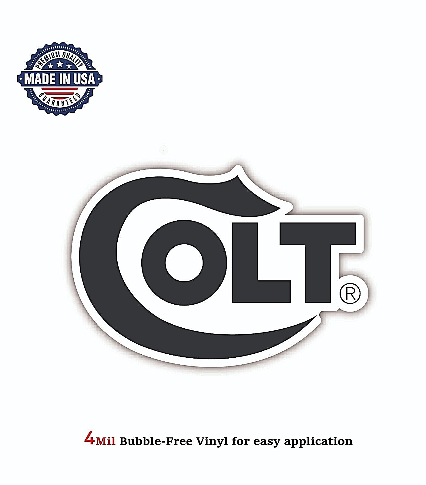 COLT FIREARMS LOGO VINYL DECAL STICKER CAR BUMPER 4MIL BUBBLE FREE US MADE