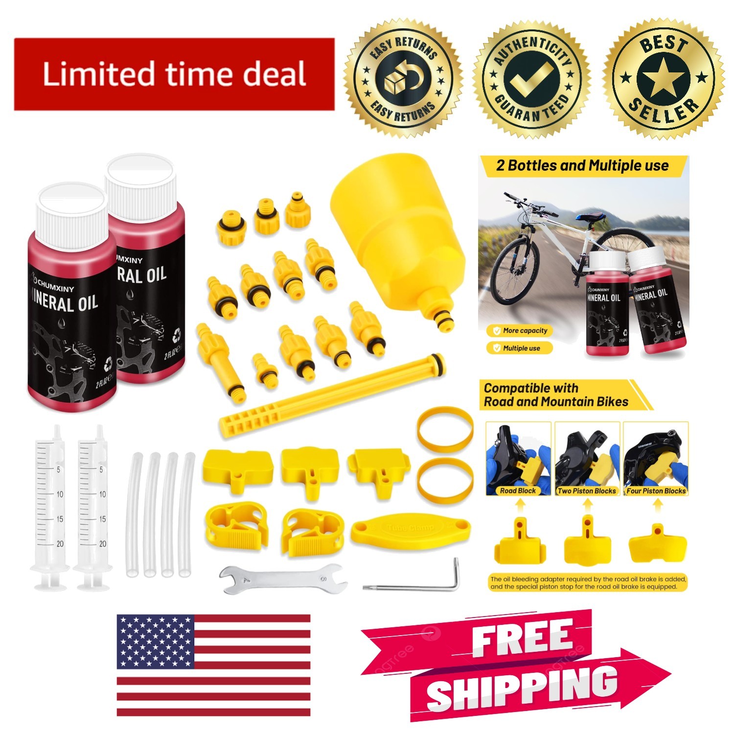 Brake Bleed Kit for SHIMANO & TEKTRO – High Performance Mineral Fluid