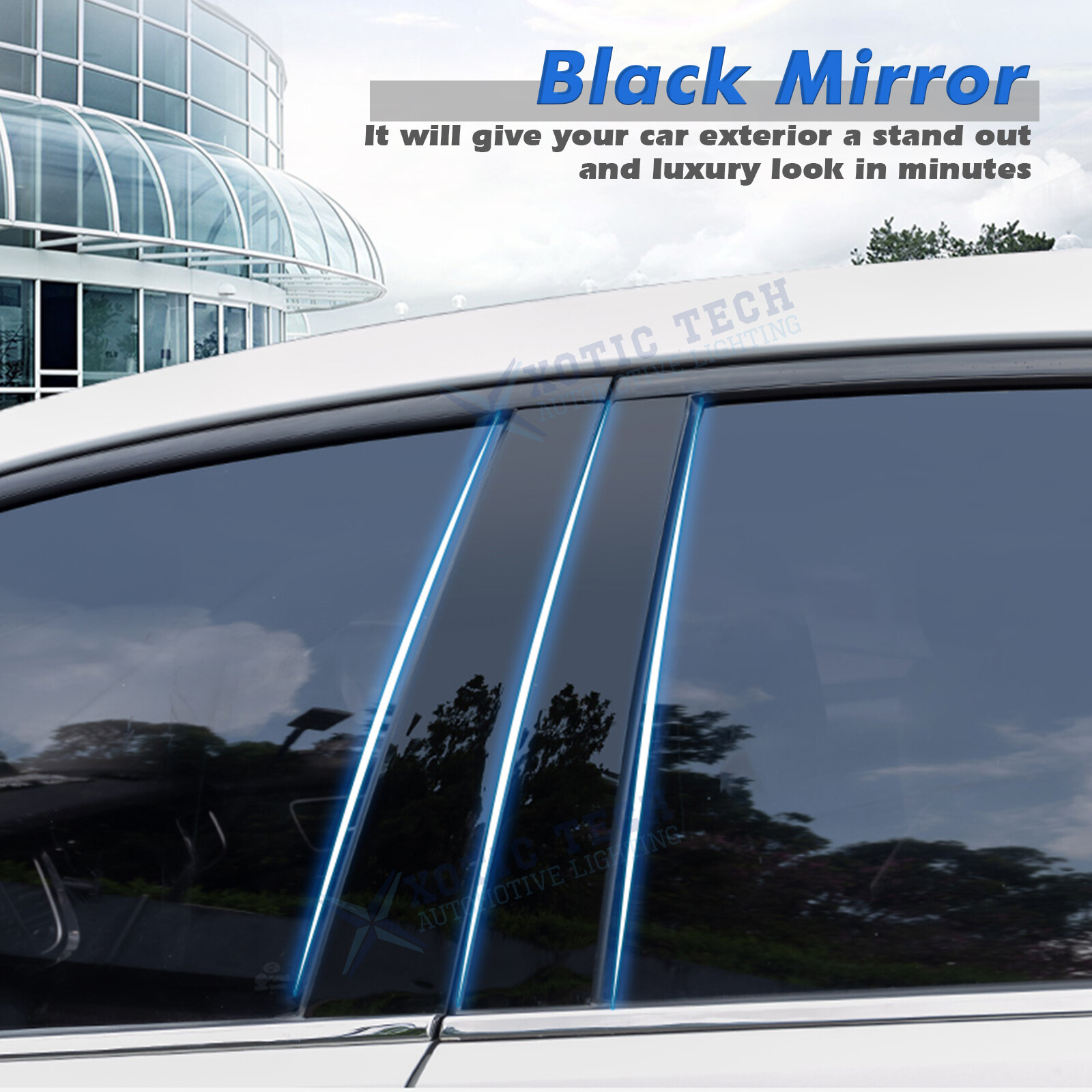 Black Window Pillar Posts Door Trim Piano Cover For Toyota Corolla 2019-2025