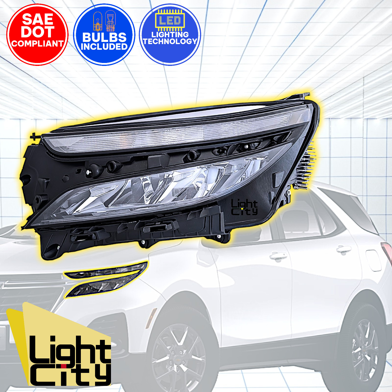 For 2022-24 Chevy Equinox Driver LED Reflector Headlight w/ Halogen Signal LH