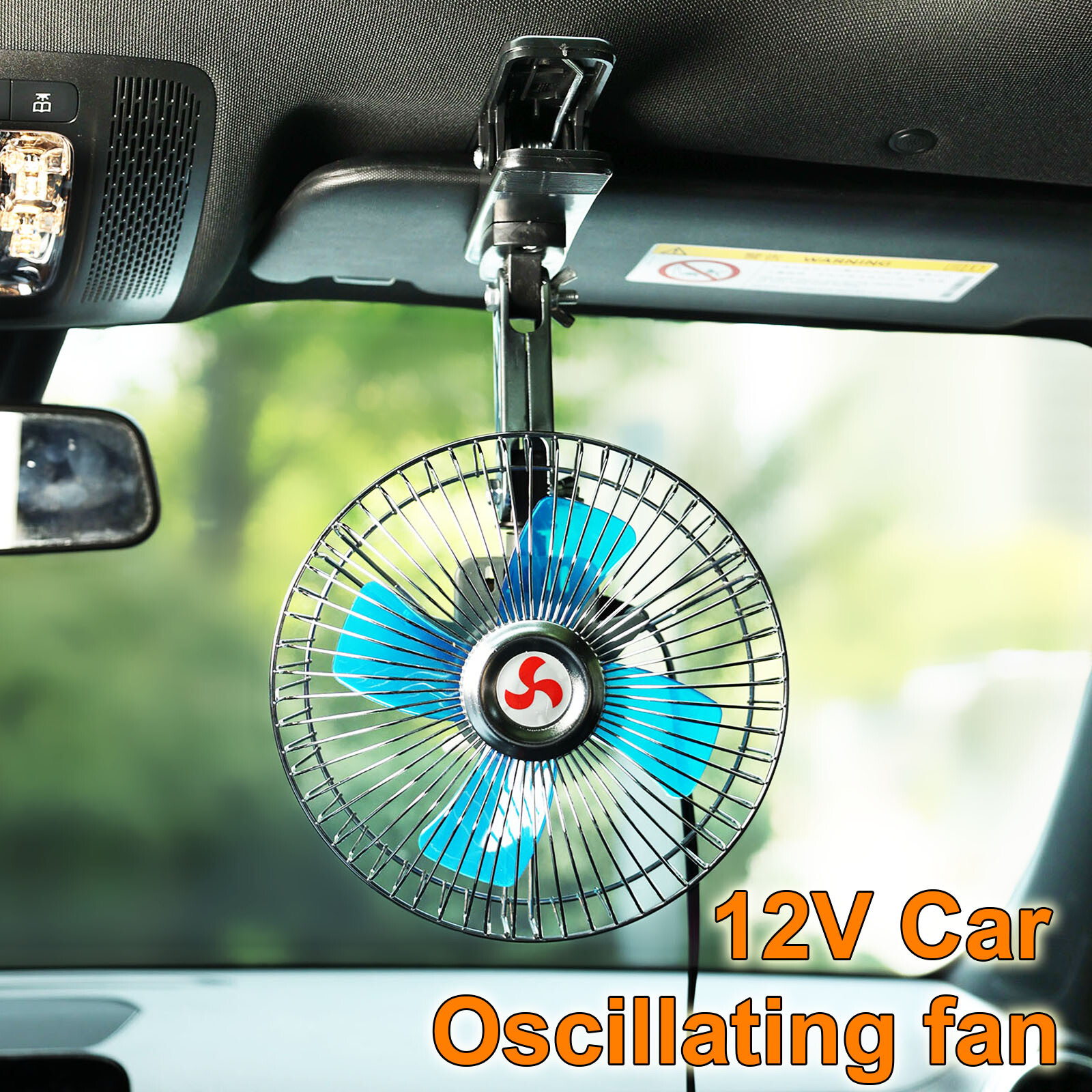 Car Oscillating On Fan Rotatable Cooler 12V 25W Portable for Truck RV Van ATV