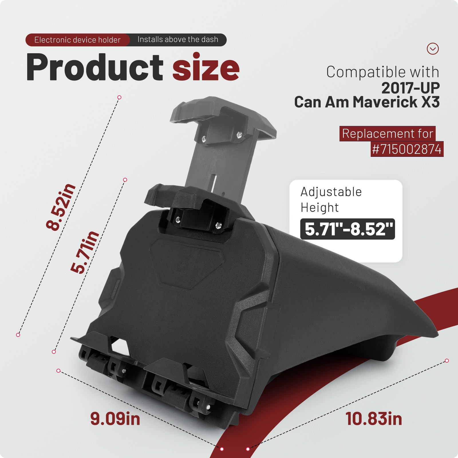 Tablet Electric Device Holder Mount For 2017-2025 Can Am Maverick X3 #715002874