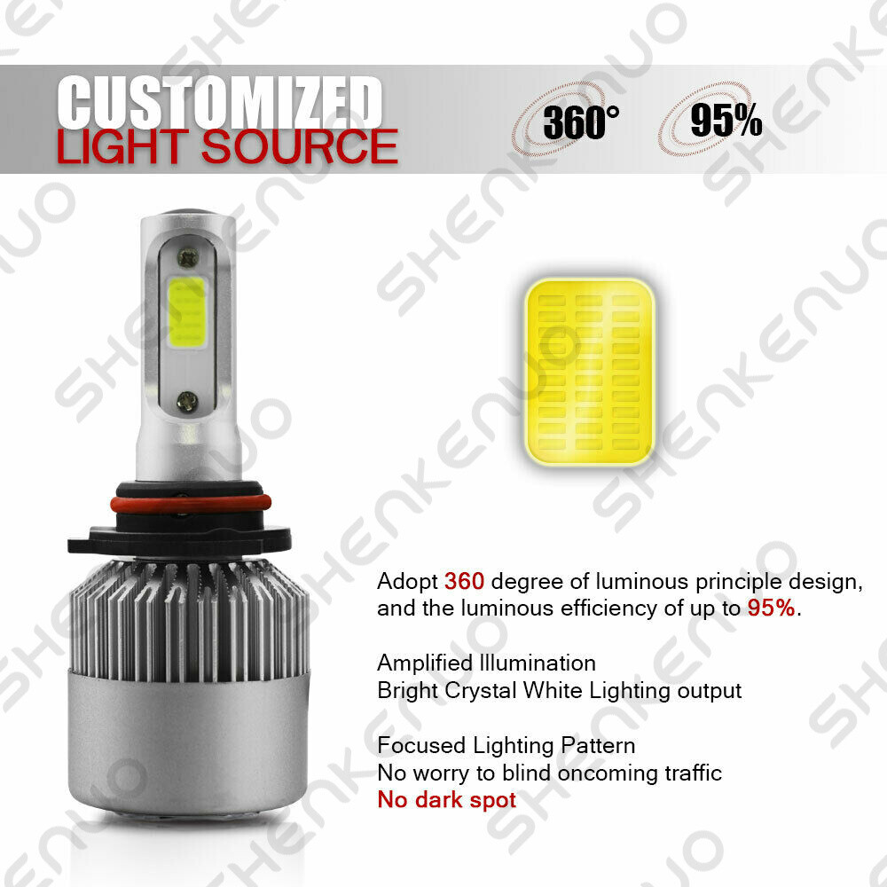9005 HB3 + H11 H9 H8 LED Headlight Bulb for Toyota Camry High Low Beam White Kit
