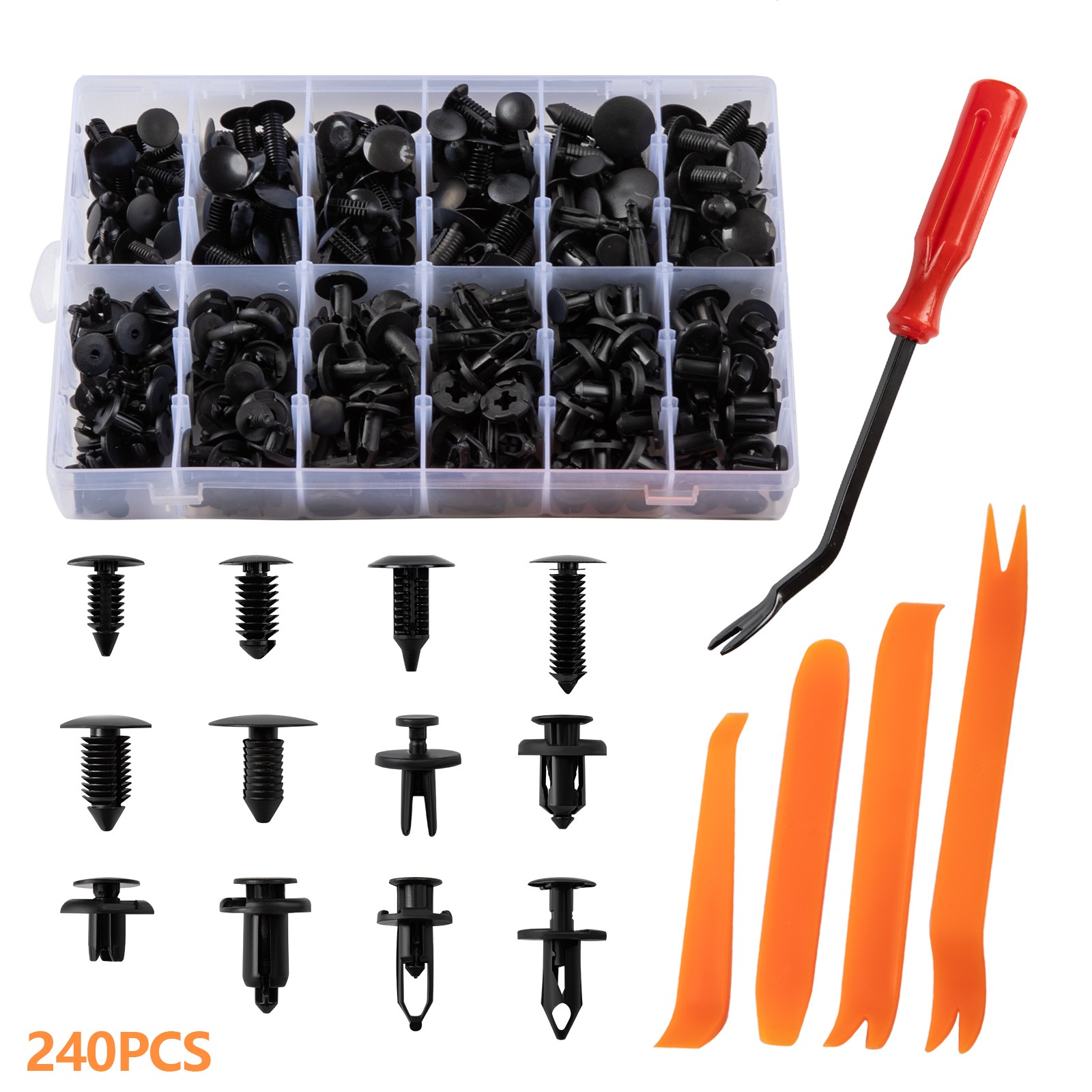 Clips De Retenedor De Parachoques Remaches De Plastico Para Autos 240Pcs