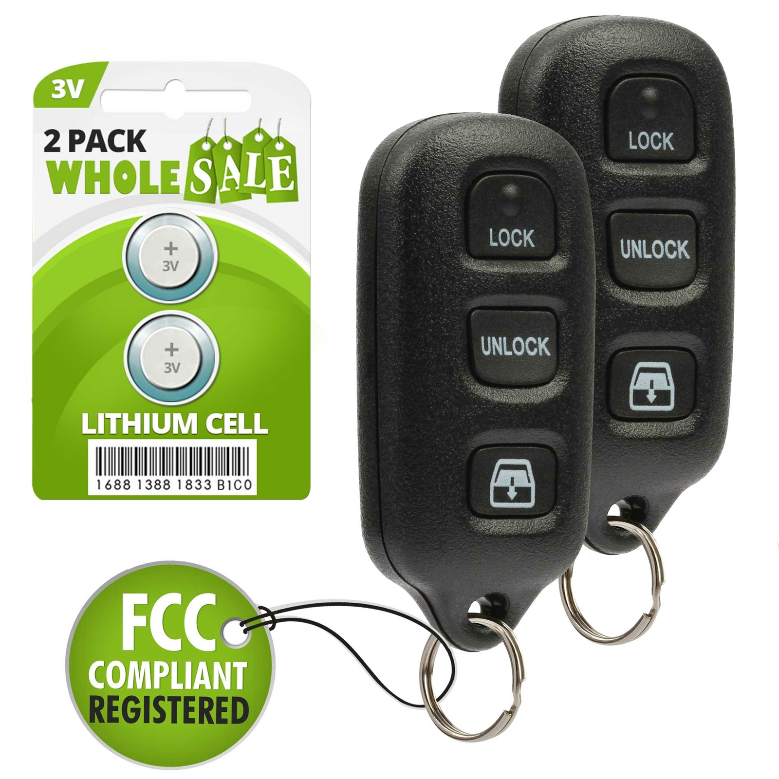 2x Remote Control Key Fob For 2001 2002 2003 2004 2005 2006 2007 Toyota Sequoia
