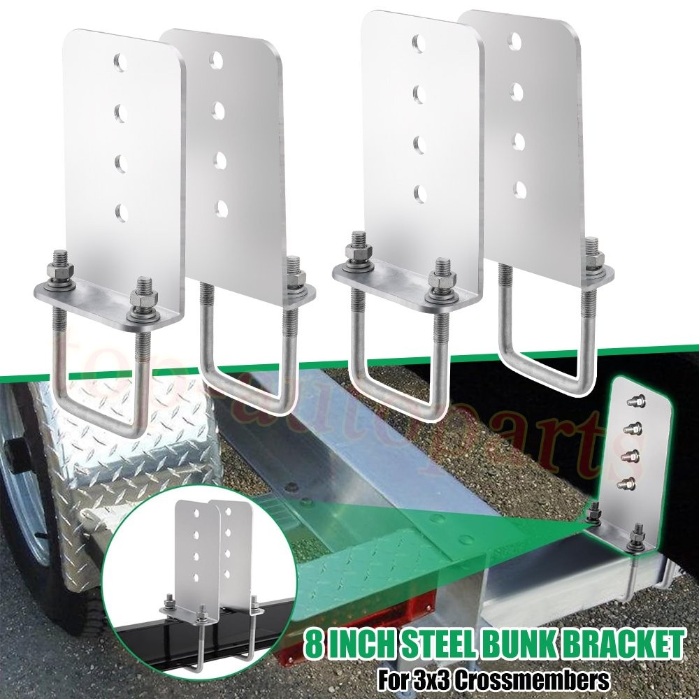 4PCS 8″ Galvanized Steel L-Type Boat Trailer Bunk Brackets for 3 x 3 Crossmember