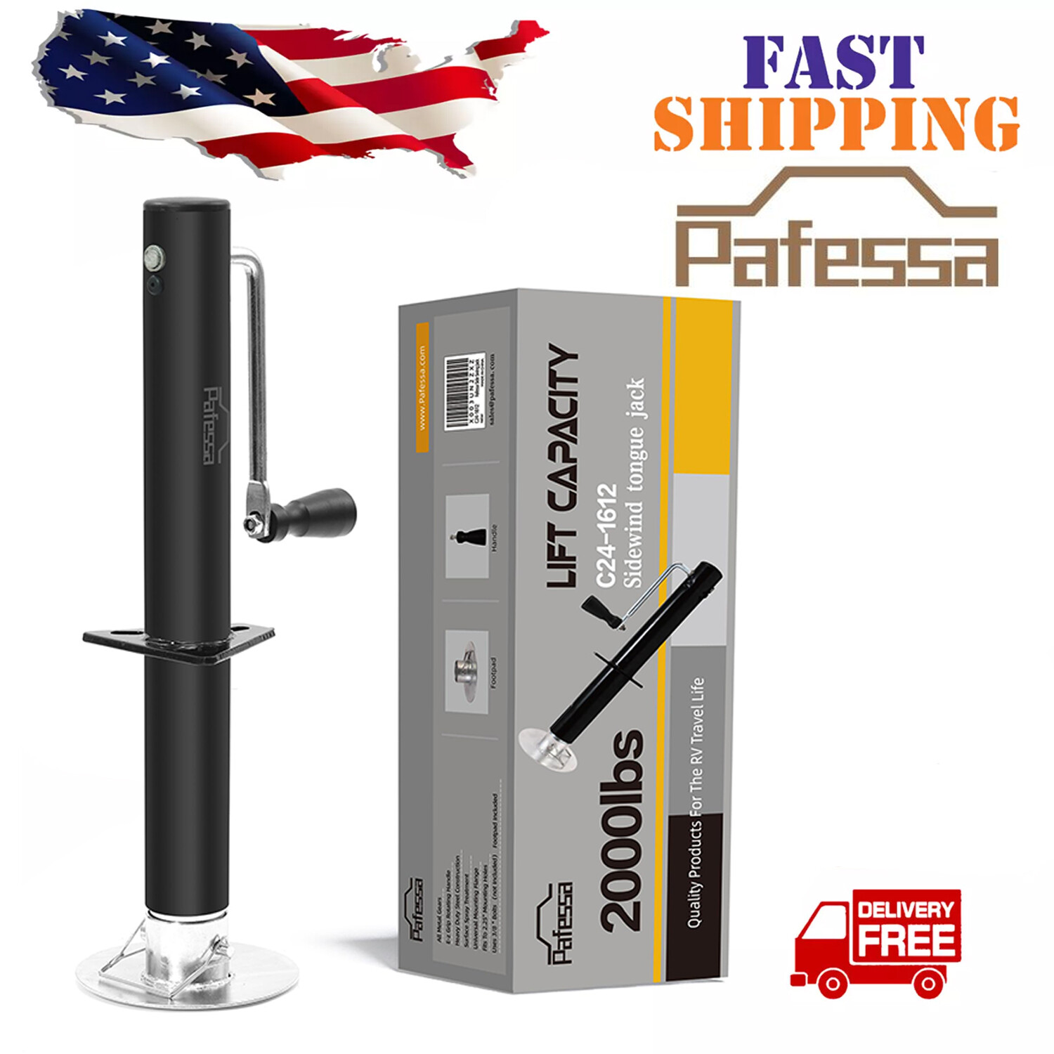 Trailer Tongue Jack 2000lb Lift Capacity Sidewind Utility Trailer Jack RV Camper