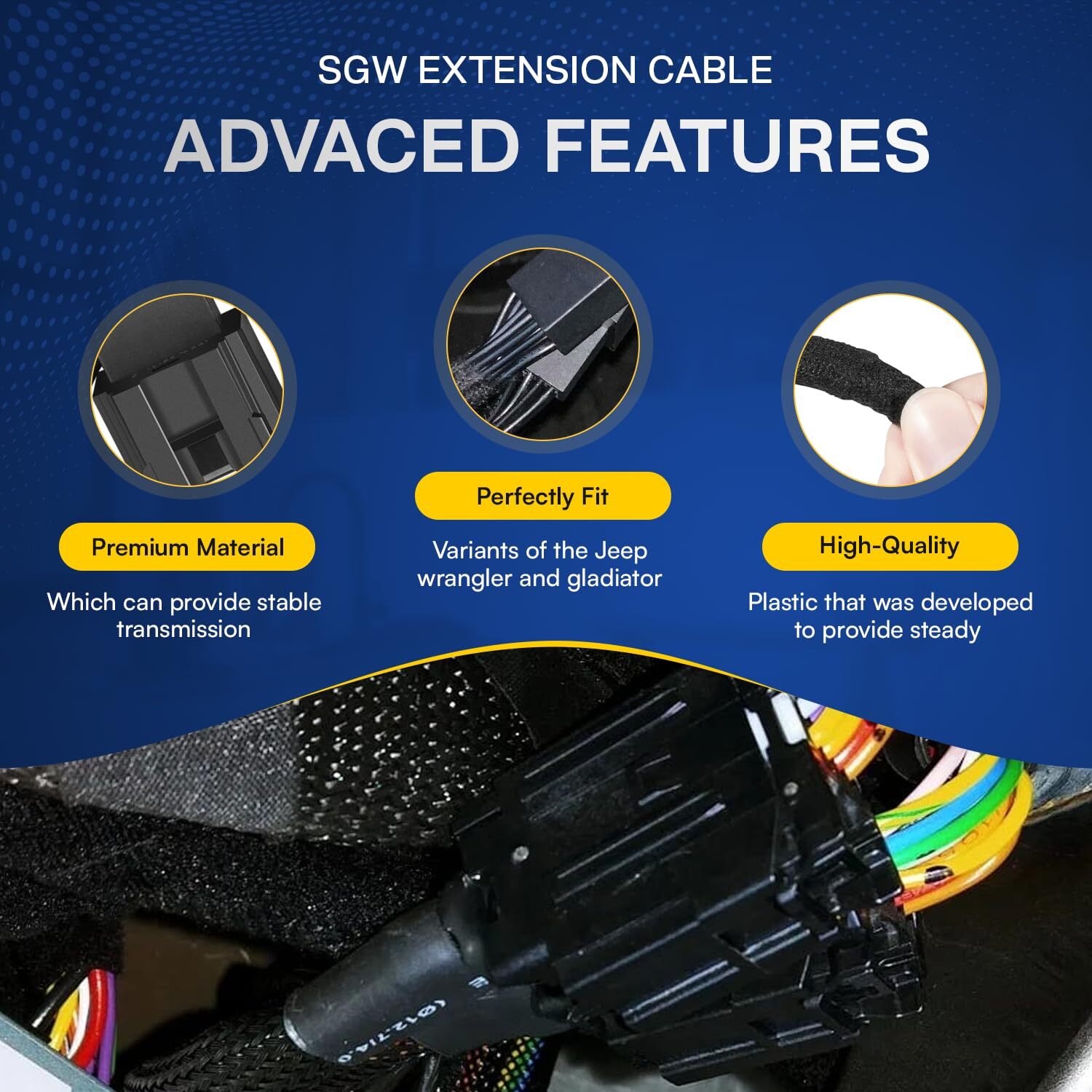 Automotive SGW Bypass Module Extention Cable for Jeep Wrangler Gladiator Ram