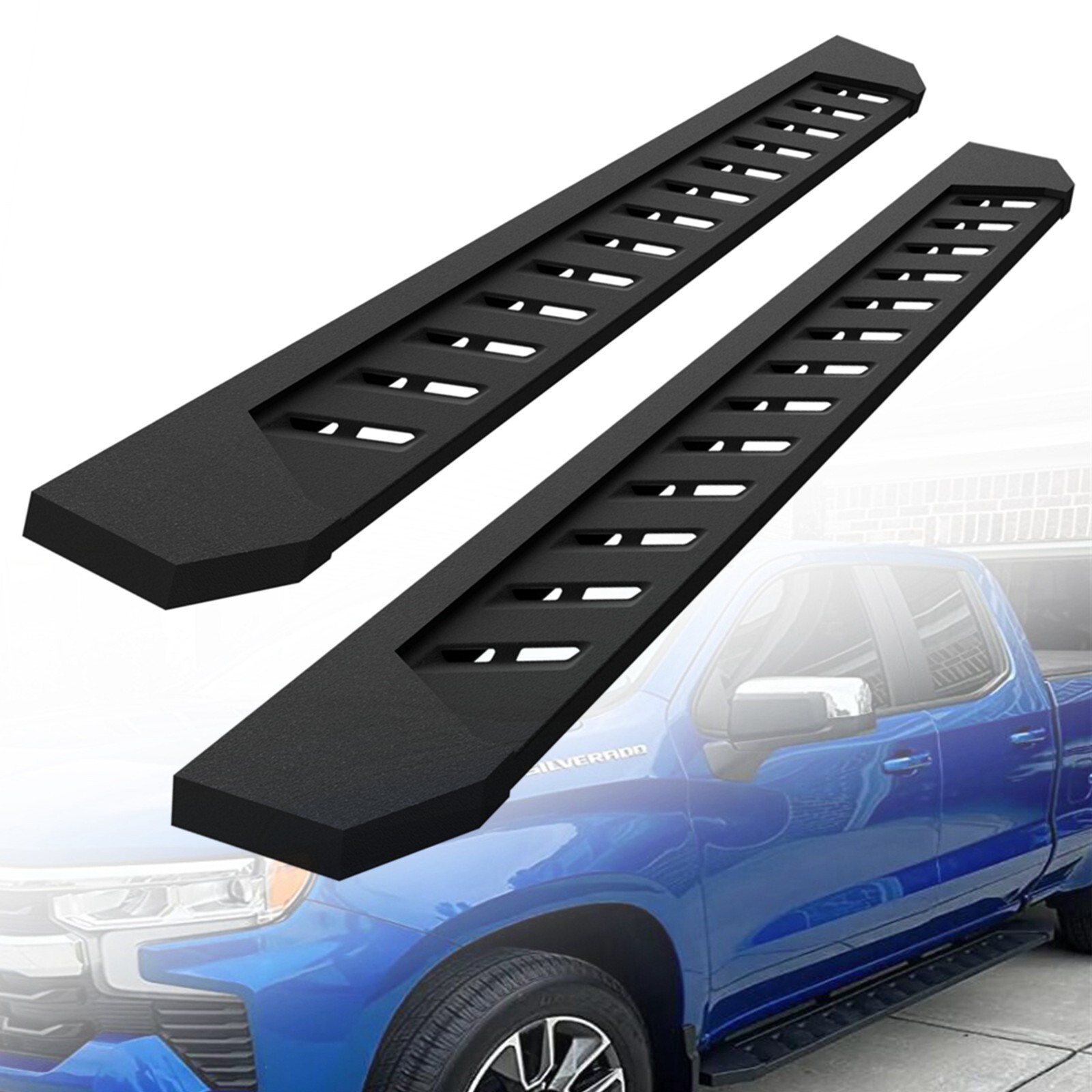 Fit 20-24 GMC Sierra 2500HD 3500HD Double Cab 7″ Black Running Board Side Step