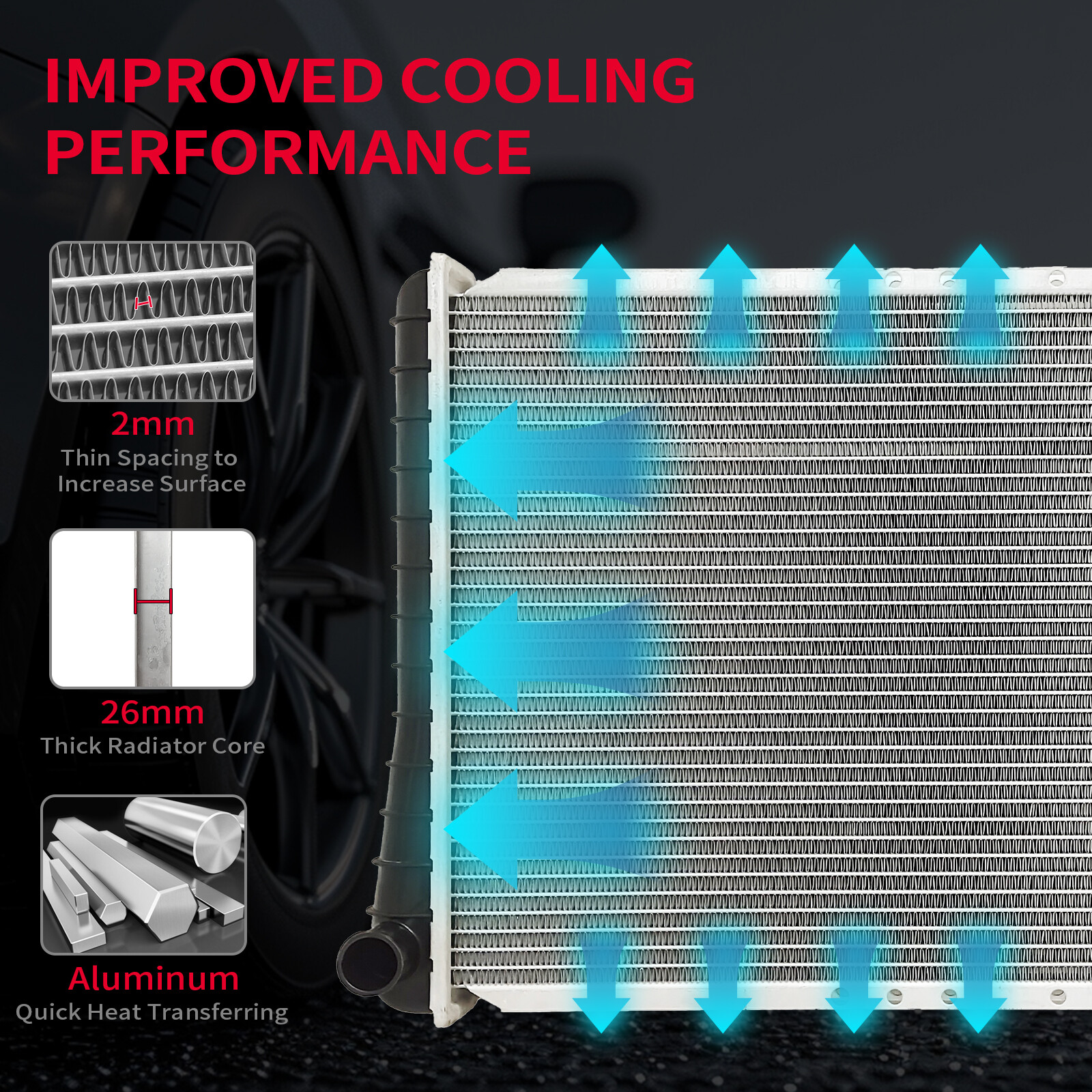 Radiator Fit Lincoln LS Ford Thunderbird Jaguar Super V8 S-Type Vanden Plas