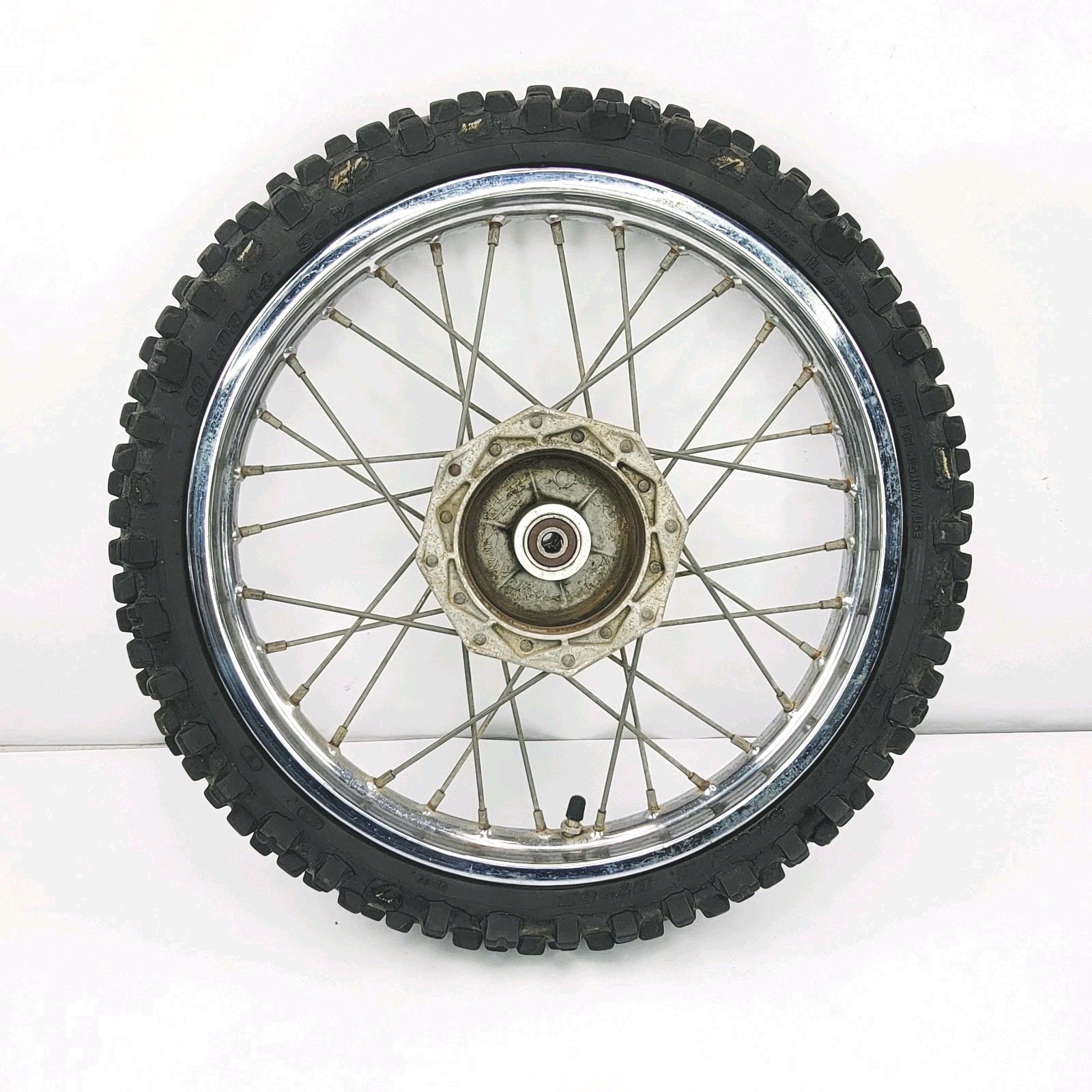 1998 1990-2003 Kawasaki KX60 KX 60 Front Wheel Tire Rim Hub 14×1.40 41034-1168