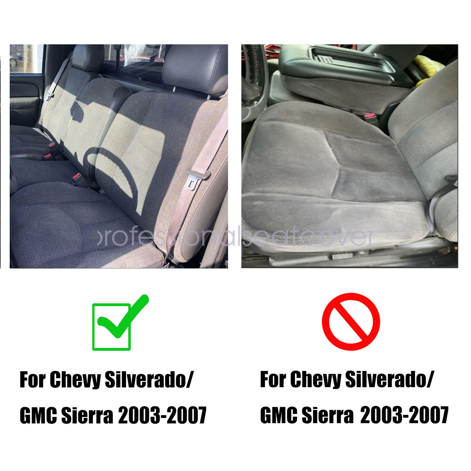 For 2003-2007 Silverado 1500 2500 Driver Bottom Cloth Seat Cover & Foam Cushion