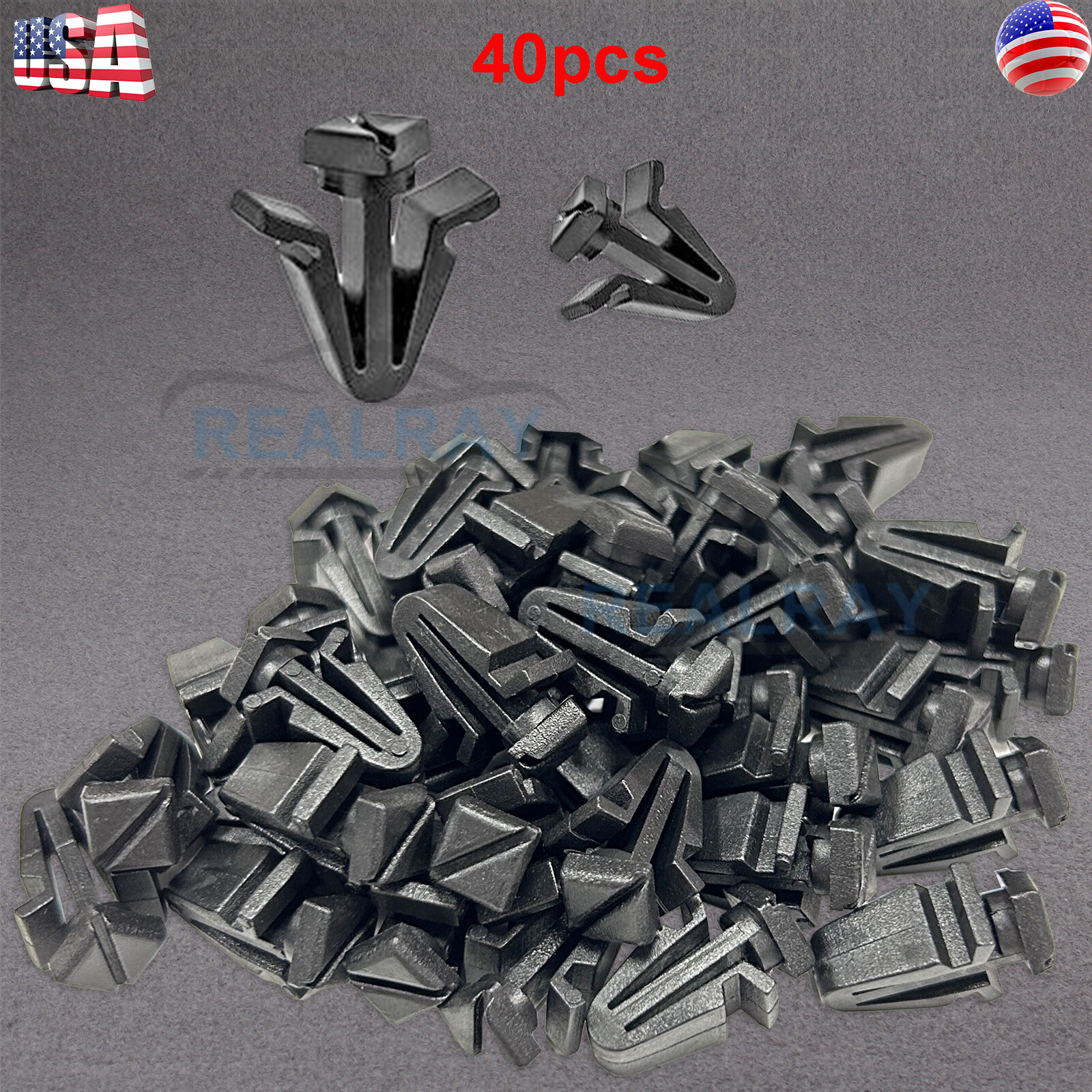 40x For Nissan Plastic Nylon Grey Trim Clips Front Grill Radiator Maxima Stanza