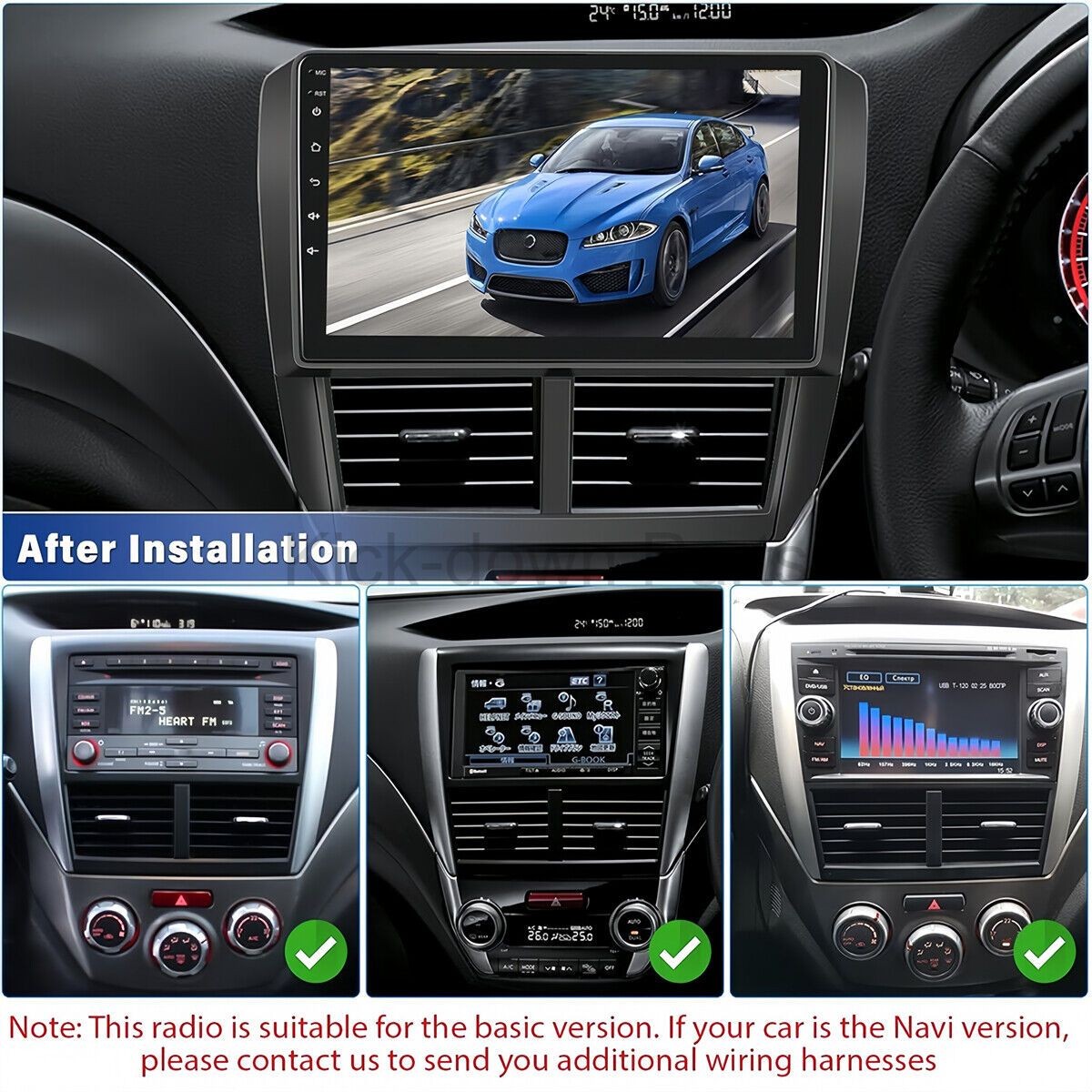 9″ FM/RDS Bluetooth Car Navigation for 2008-2012 Sub