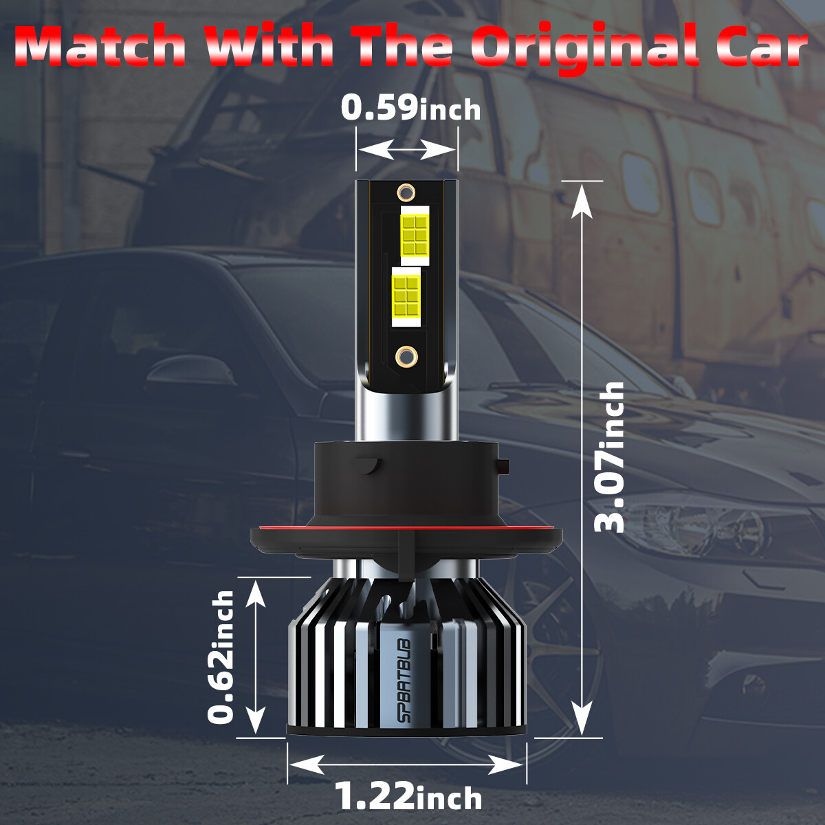 9008/H13 LED Headlight Bulbs Kit High/Low Beam Super Bright 6000K Cold White