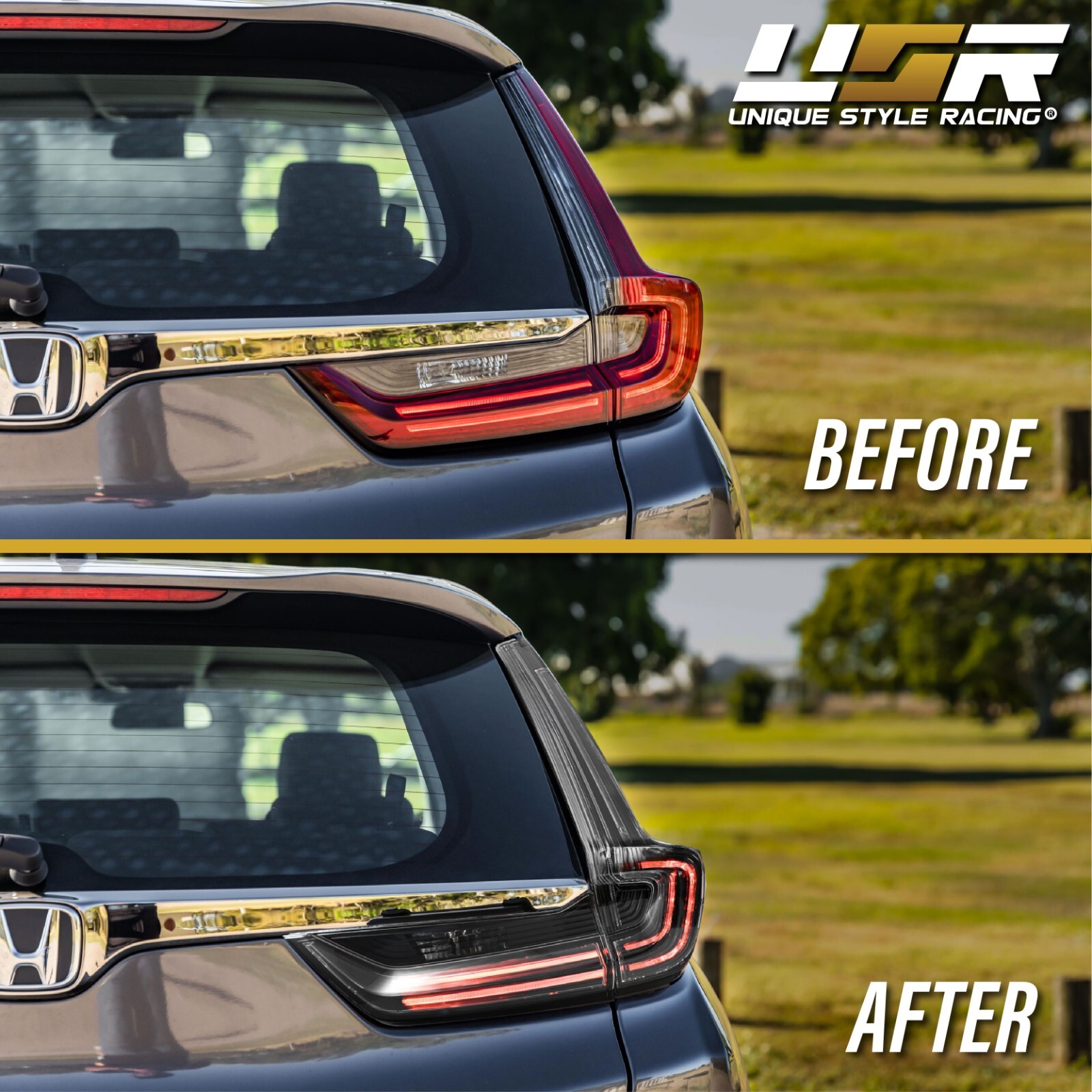BLACK / CLEAR Rear 4 Pieces UPGRADE Tail Light For 2017-2022 Honda CRV CR-V