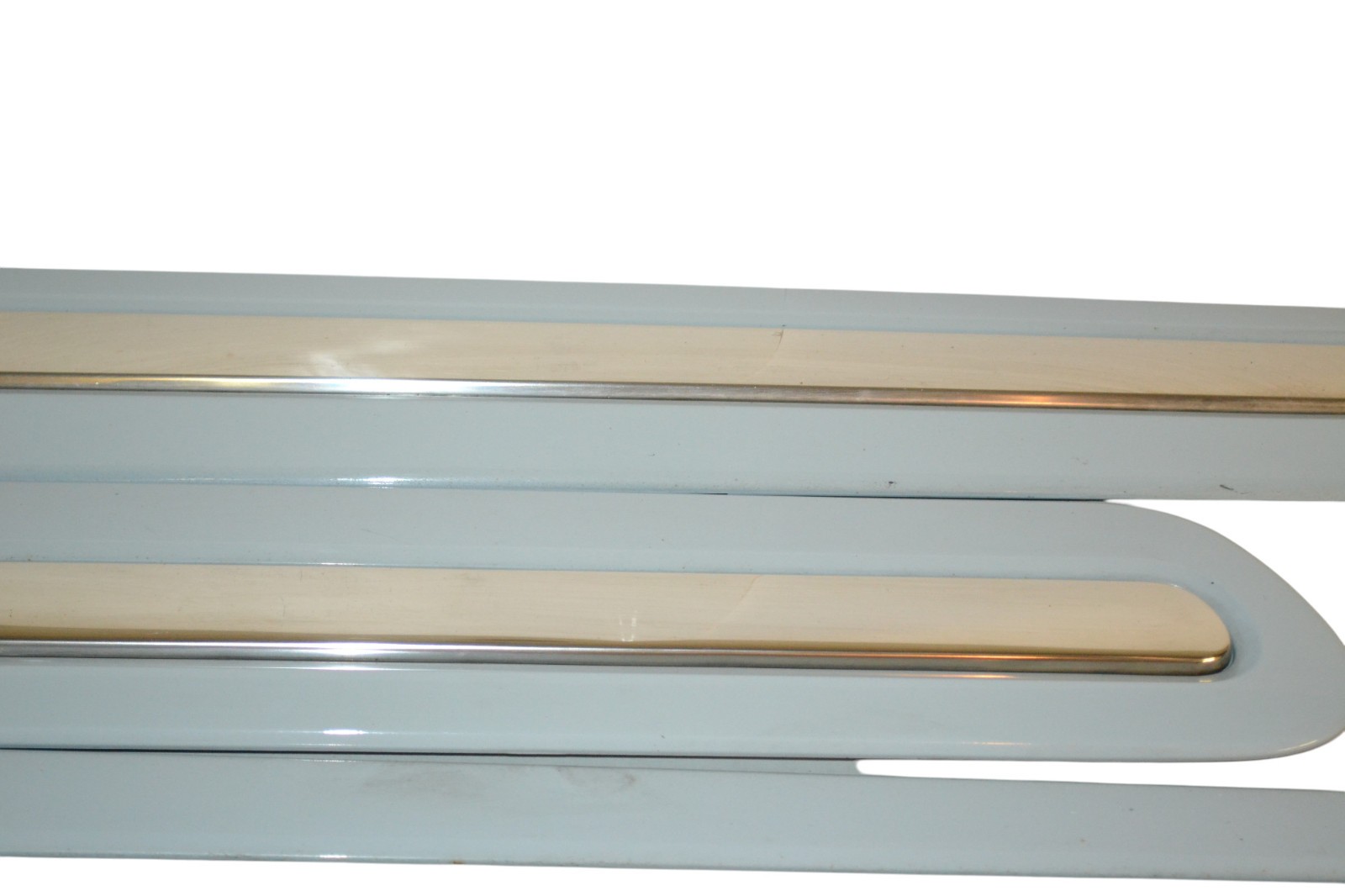 14-17 FIAT 500 LEFT RIGHT REAR FRONT DOOR MOLDING TRIM SET OF 4 OEM BLUE CHROME