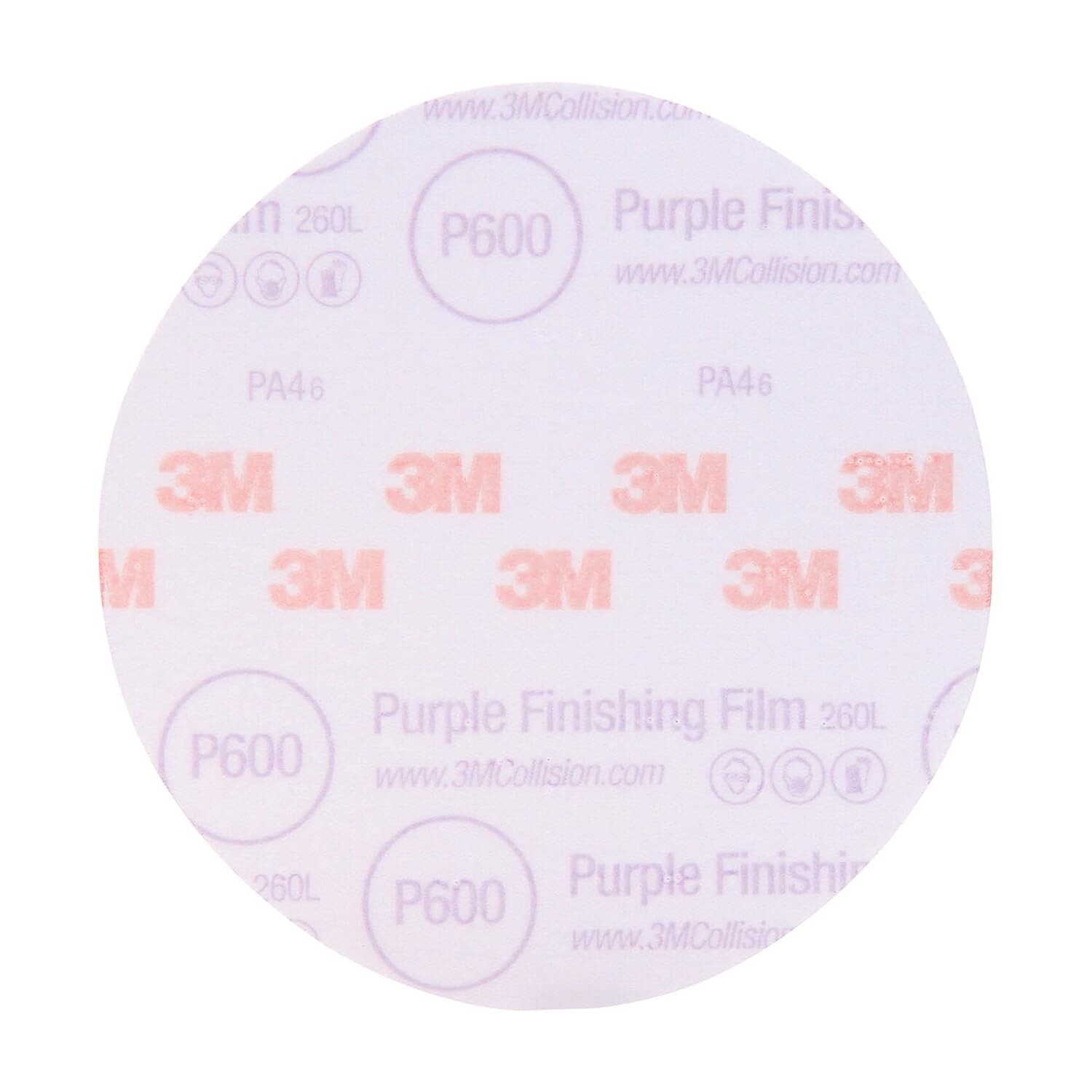 3M 30666 Purple Finishing Film Hookit Disc (2000 Grit, 6 inch, 50 Pcs)