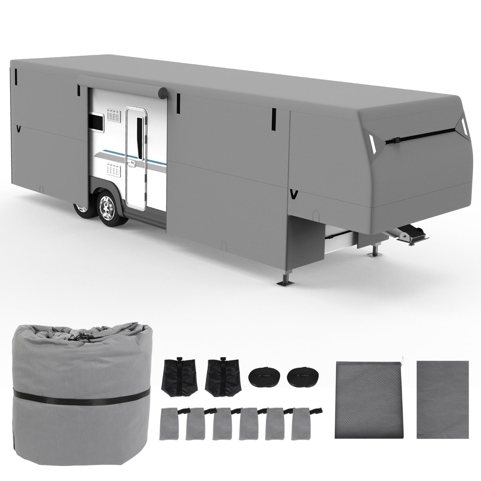 37-40FT nonwoven fabric 5th Wheel Trailer RV Cover Extra Upgraded 5 Layers Cover