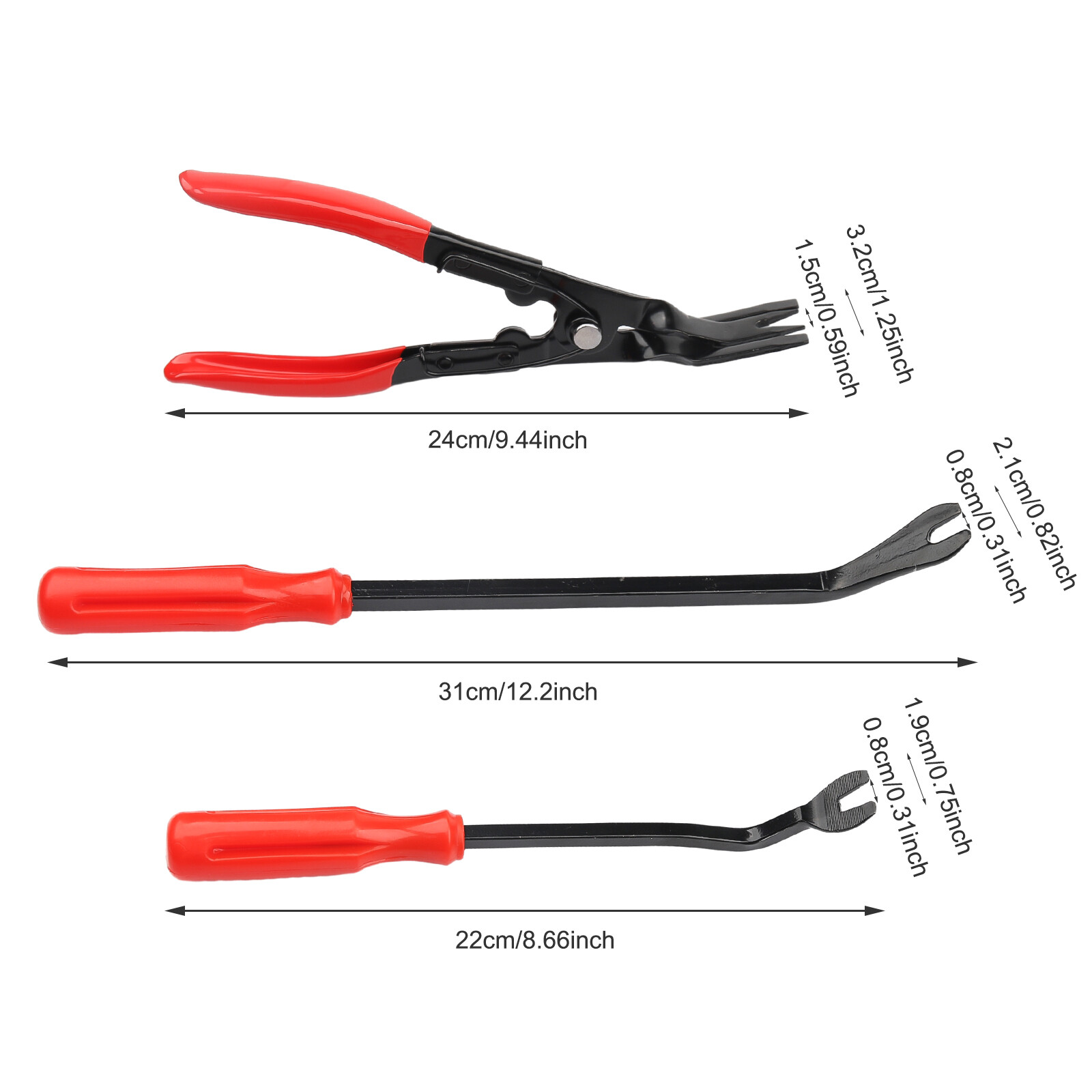3PCS Auto Trim Clip Remover Tool Removal Pliers Fastener Door Panel Retainer US