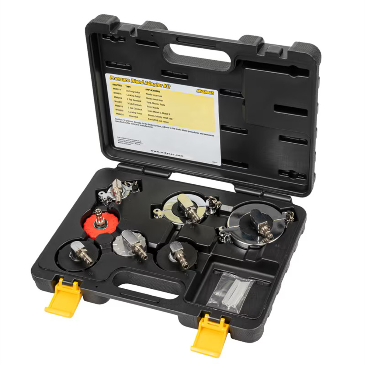 Mityvac MVA6855 Brake Bleeding Cap Set for Hybrid Electric Vehicles