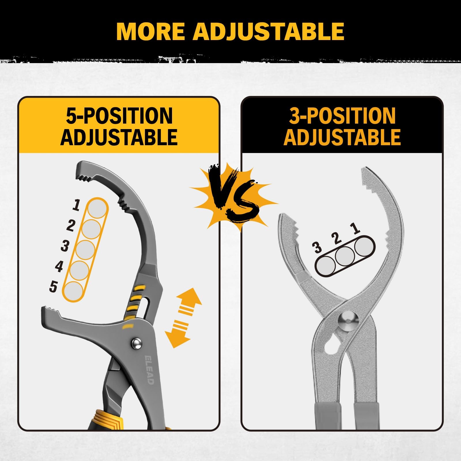 ELEAD Adjustable Oil Filter Wrench Set – 9″ & 12″ 2-Piece Set, Black & Yellow