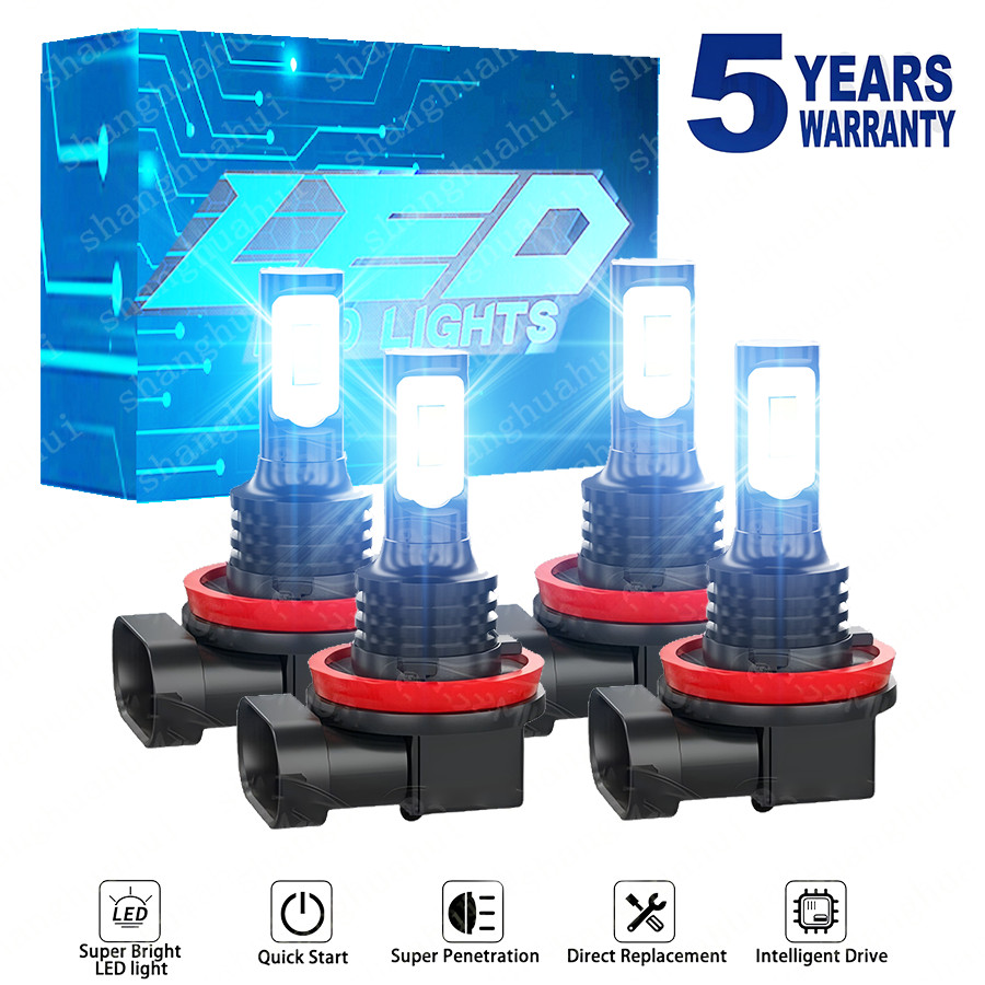 H11 H9 LED Headlight Super Bright Bulbs Kit 10000K White 330000LM High/Low Beam