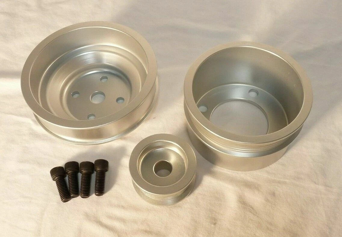 Billet Aluminum Serpentine Underdrive Pulley Set SBF Ford SB Windsor V8 302 351W