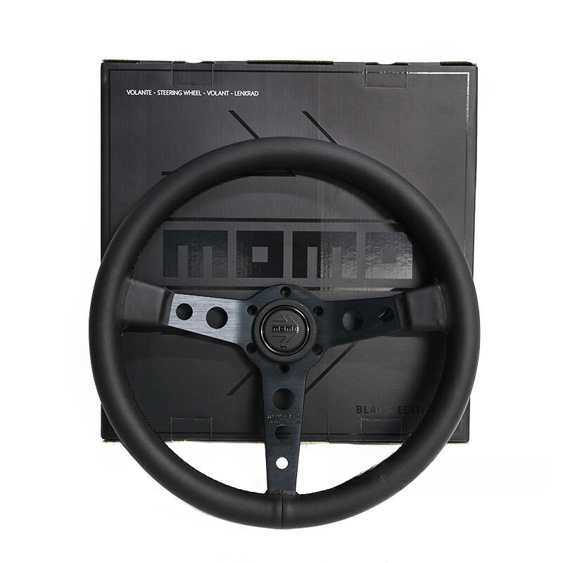 MOMO Prototipo P5 Black Edition 350mm/14inch Steering Wheel Genuine PU Leather
