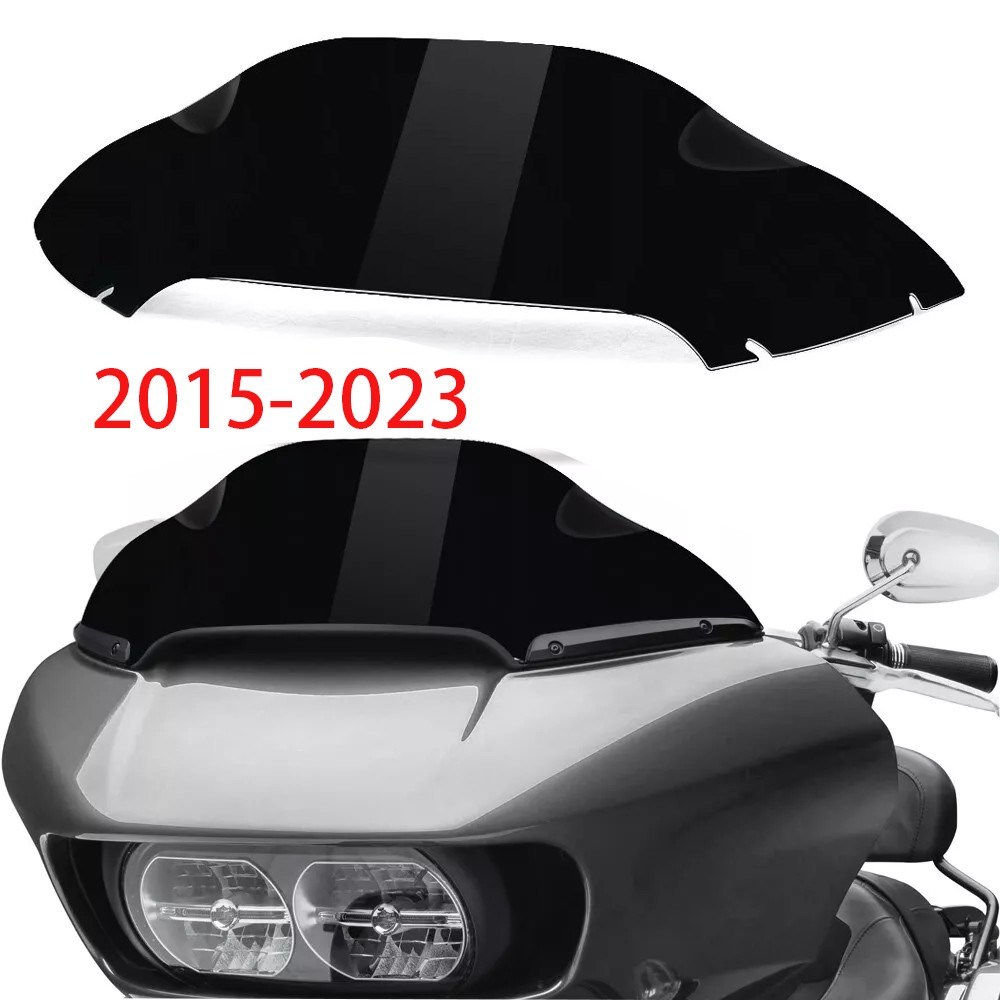 8″ Black Wave Windshields Windscreen Fit For Harley Road Glide FLTRX 2015-2023