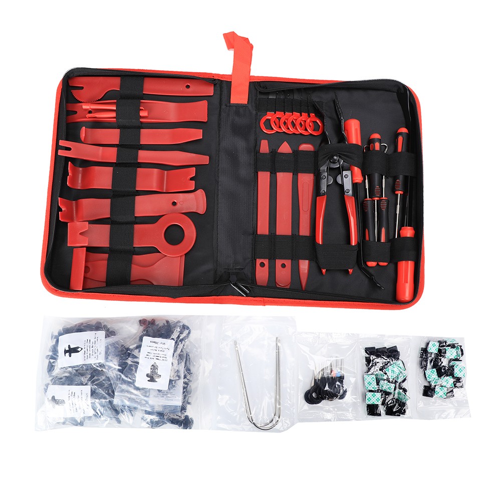 200PCS Steel Car Door Panel Clips Repair Tool Kit Disassembly metal pry Tool Set