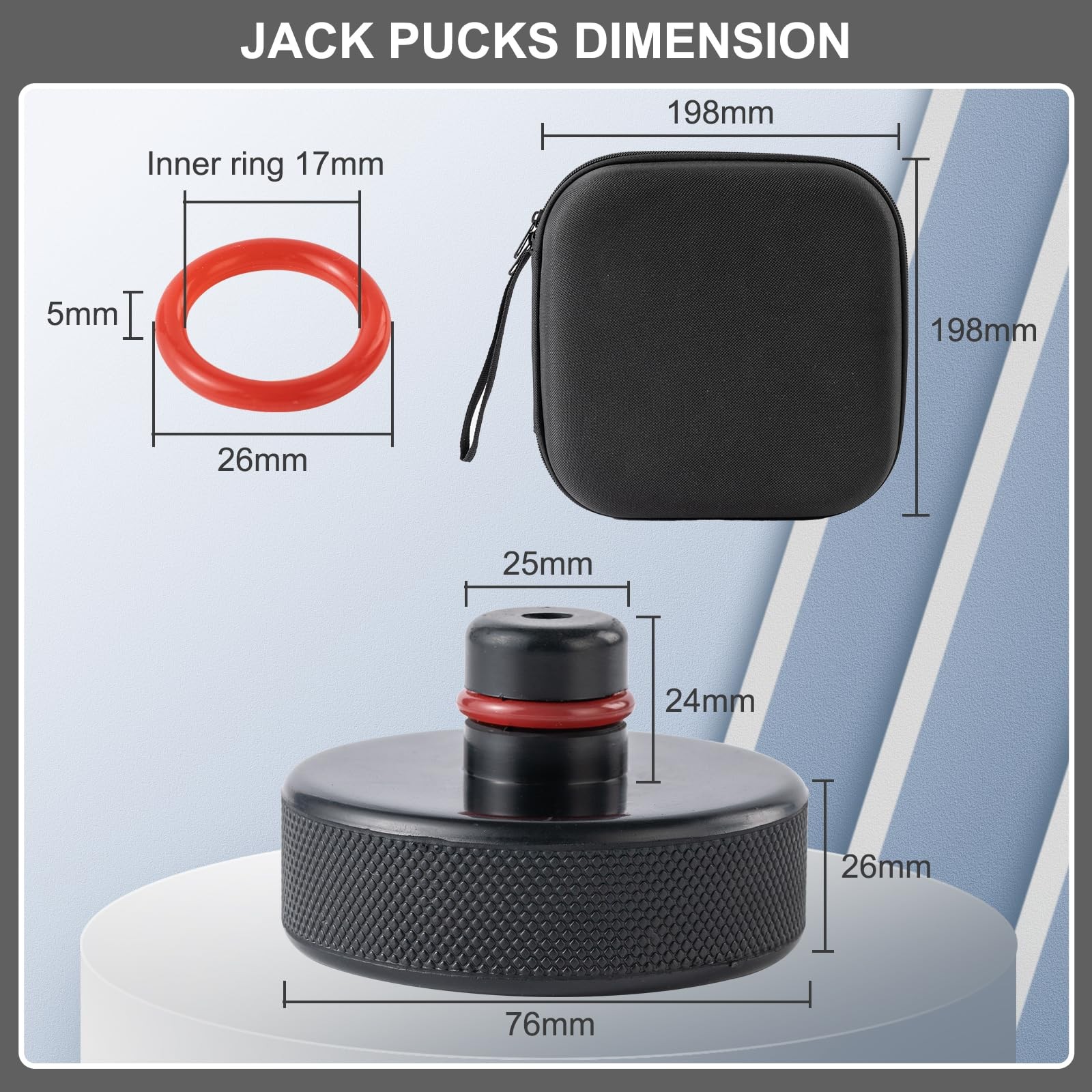 Edulnke Lifting Jack Pads Compatible with Tesla 3.1*3.1*1.9 inches, 1PCS