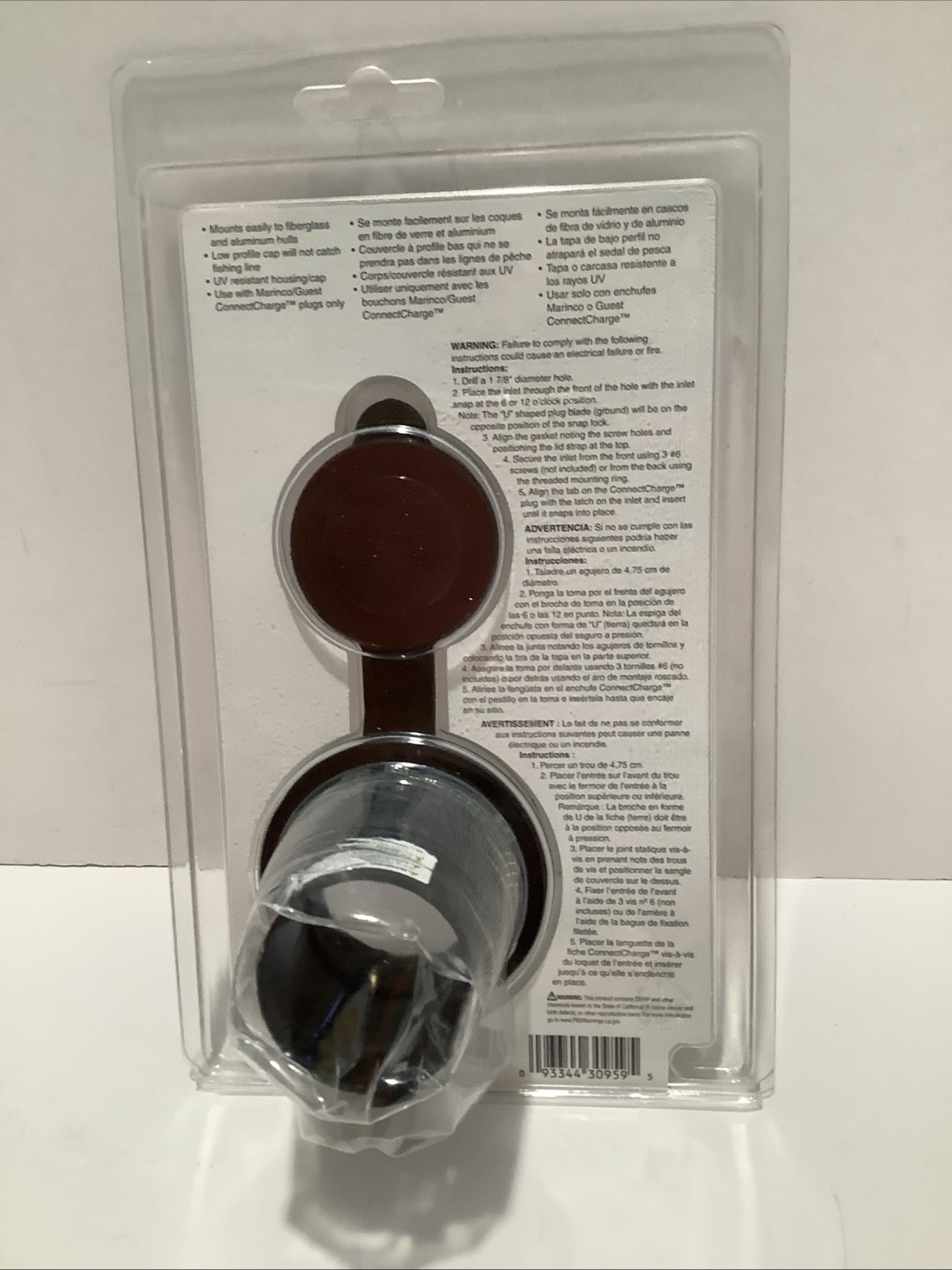 Marinco Connect Charge Threaded Inlet Part # 150CCI, 15A, 125V, New Sealed